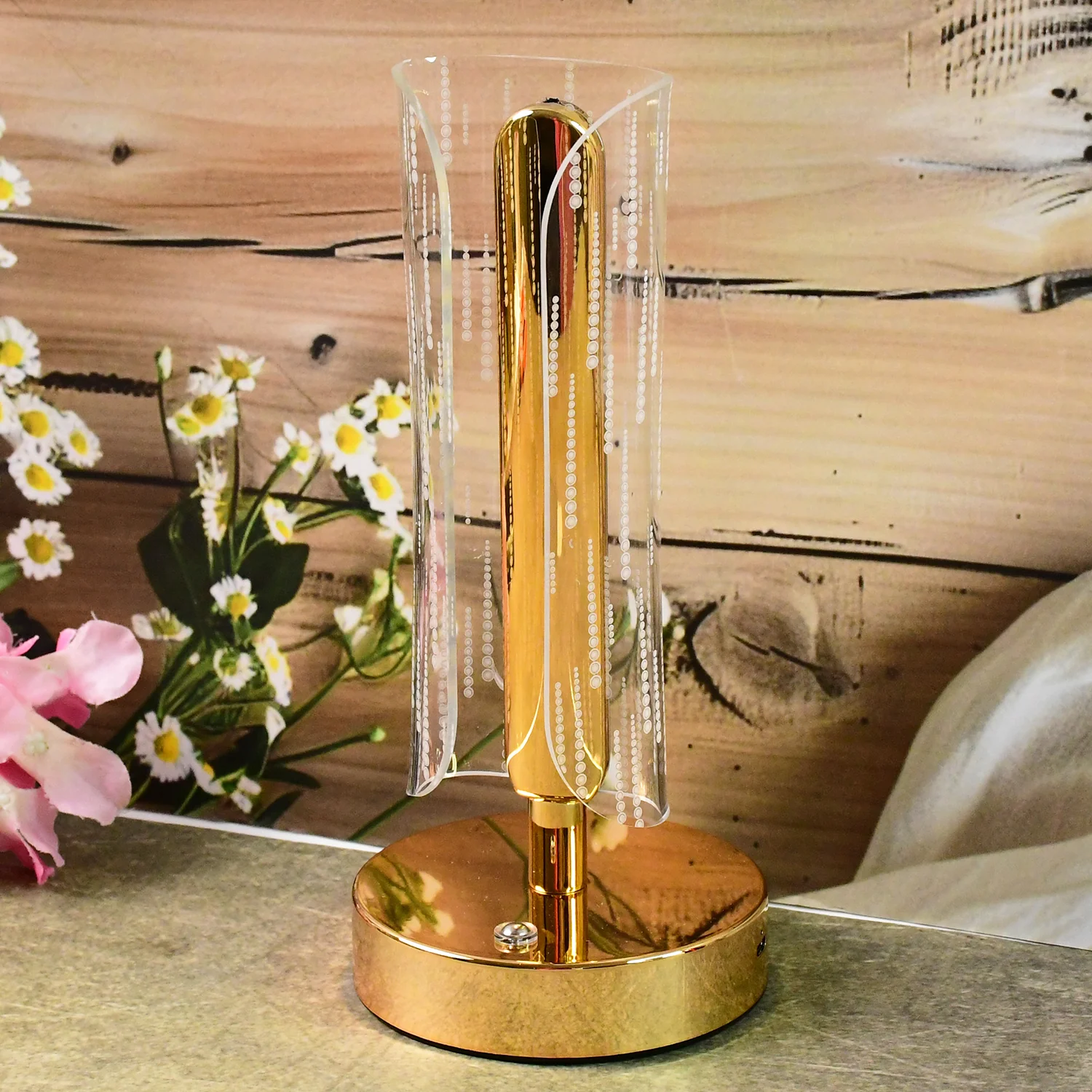 Luxury Tall Cylinder Shape Crystal Table Lamp (1 Pc) - Image 4