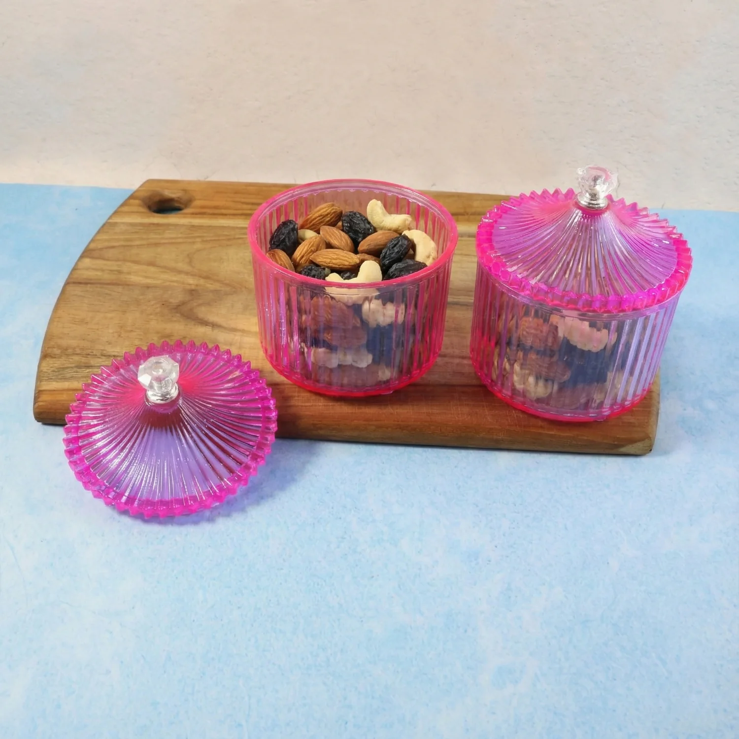 Plastic Luxury Transparent Dry Fruit Storage Jars  (2 Pc) - Image 8