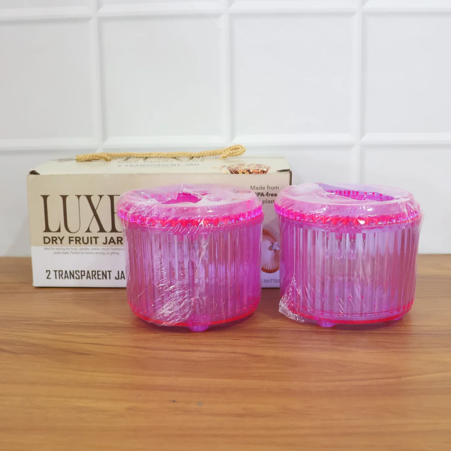 Plastic Luxury Transparent Dry Fruit Storage Jars  (2 Pc) - Image 9