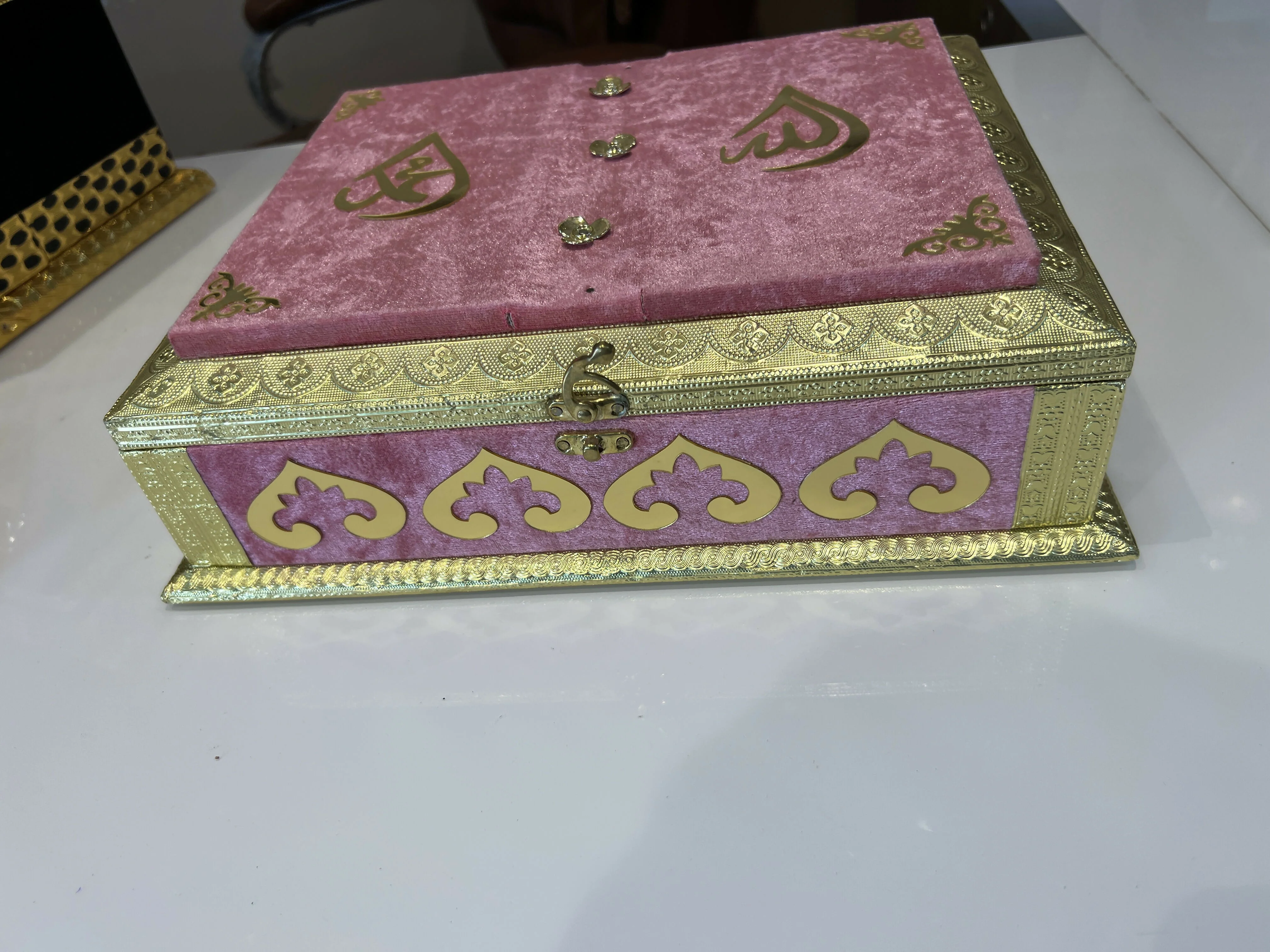 Luxury Velvet Quran Box Storage Case Decorative Islamic Gift Box - Image 5