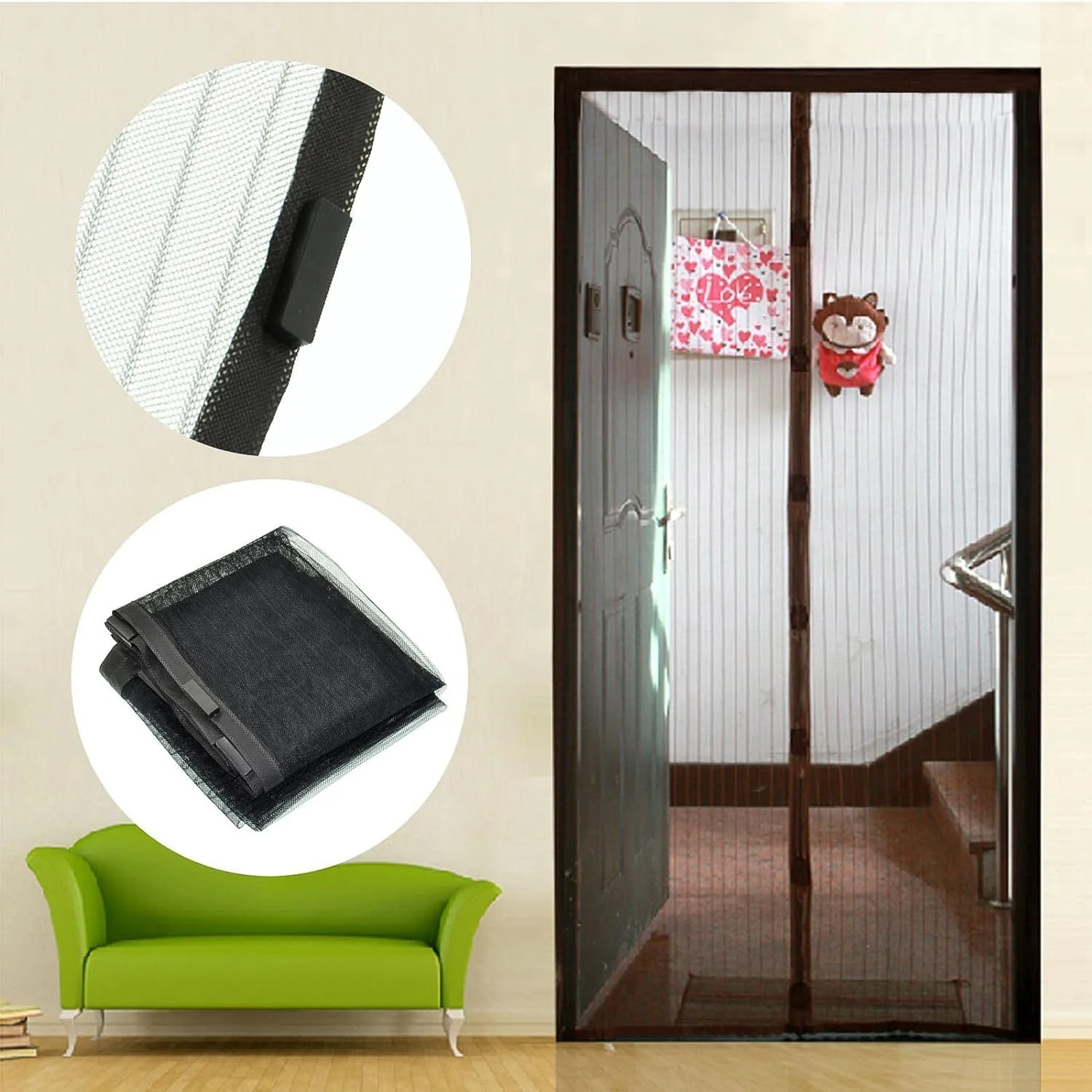 Magic Mesh Hands-Free Screen Door Instant Opening (1 Set) - Image 4