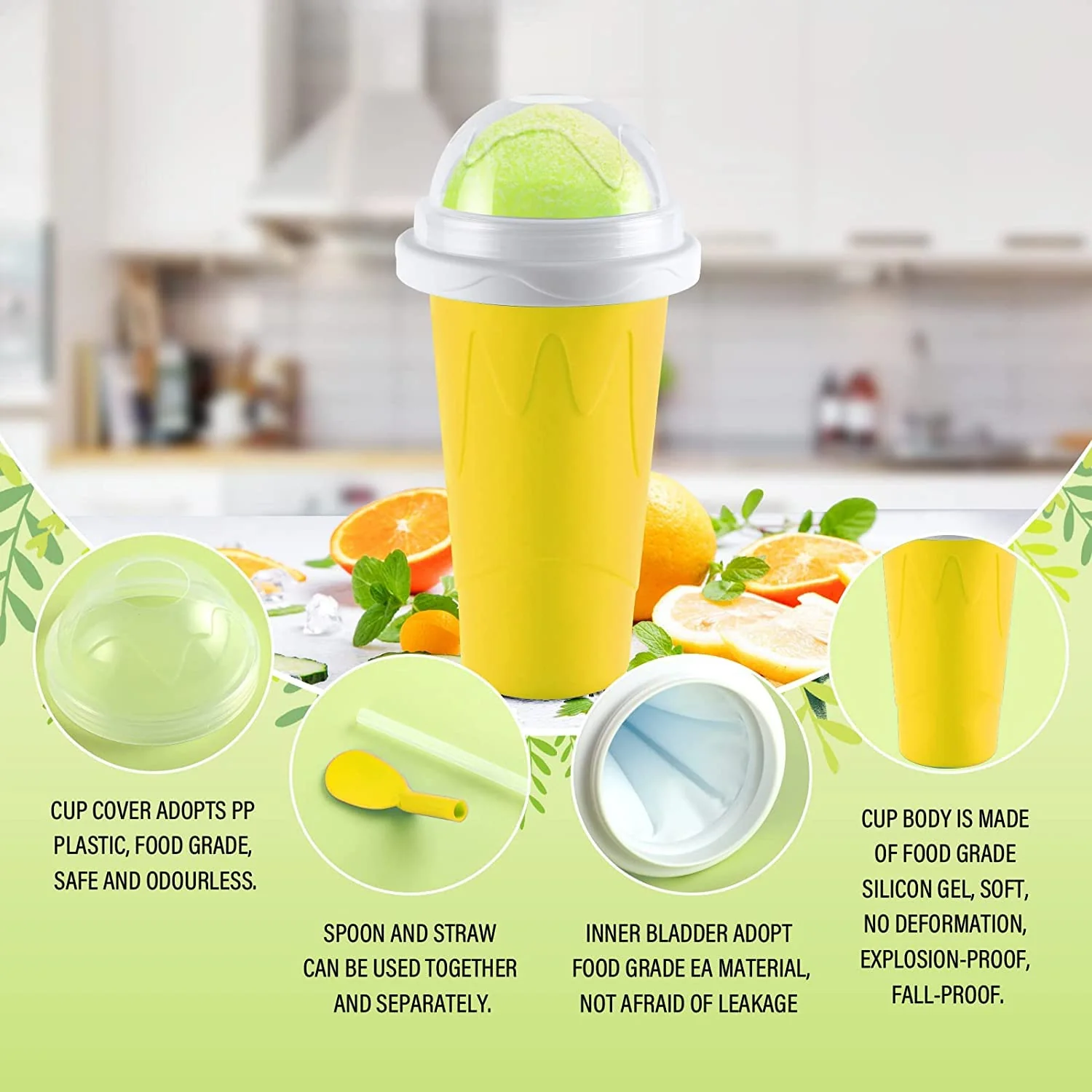 Magic Quick Frozen Smoothies Maker Cup – Double Layer Slushy Squeeze Cup (1 Pc) - Image 3