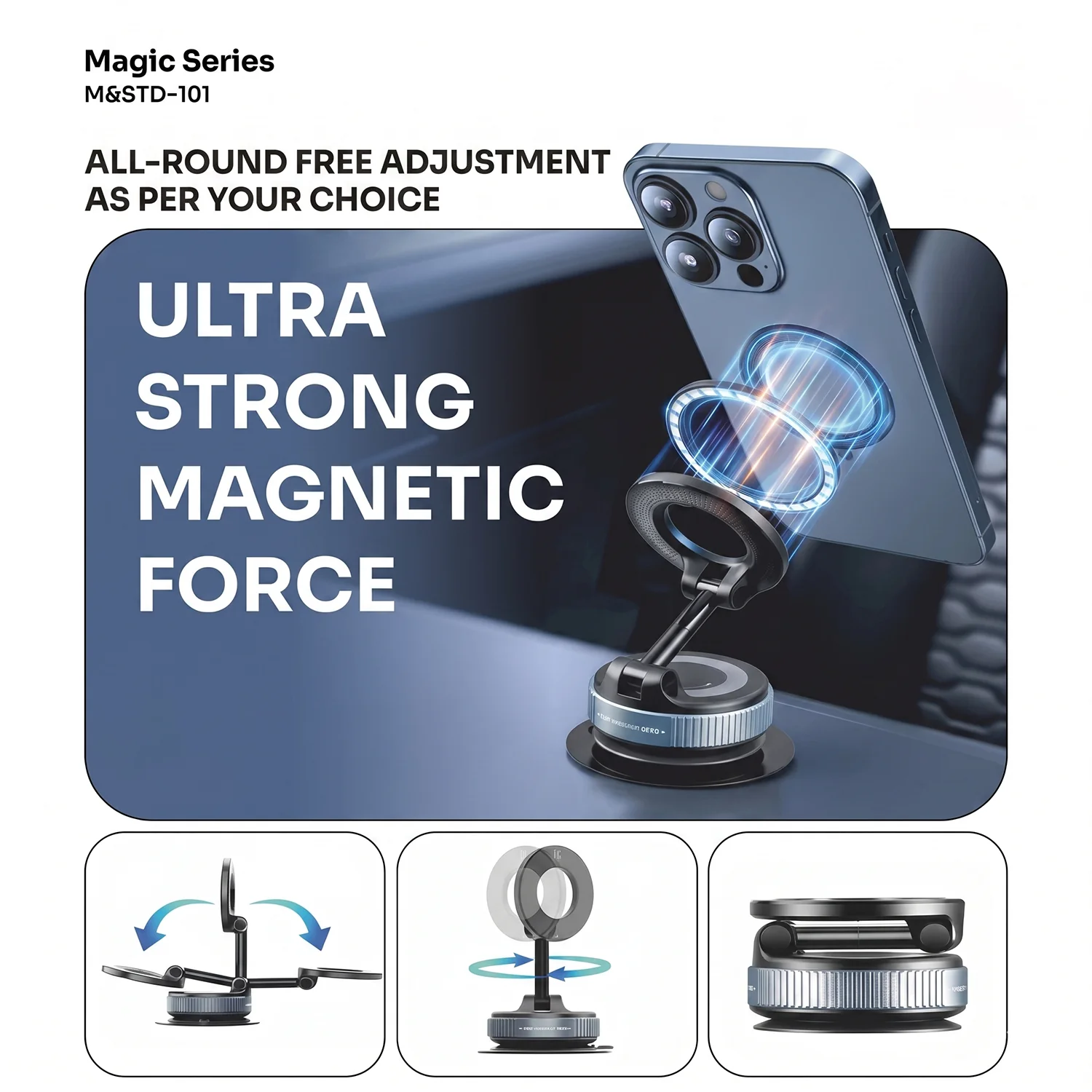 Magic Series 360 Degree Rotatable Magnetic Phone Holder (1 Pc) - Image 6