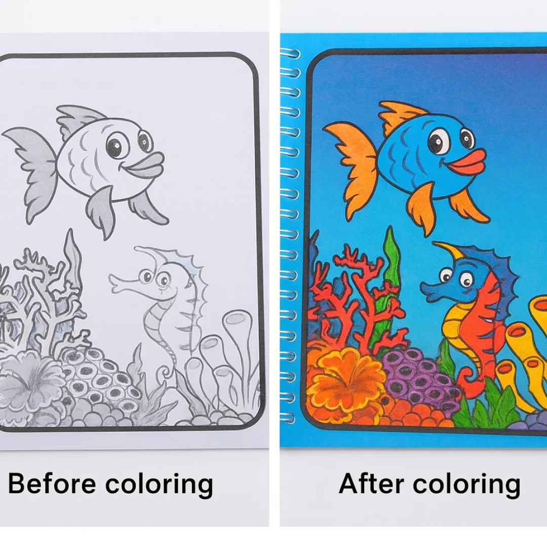 Magic Water Quick Dry Book Water Coloring Book Doodle with Magic Pen Painting Board - Image 9