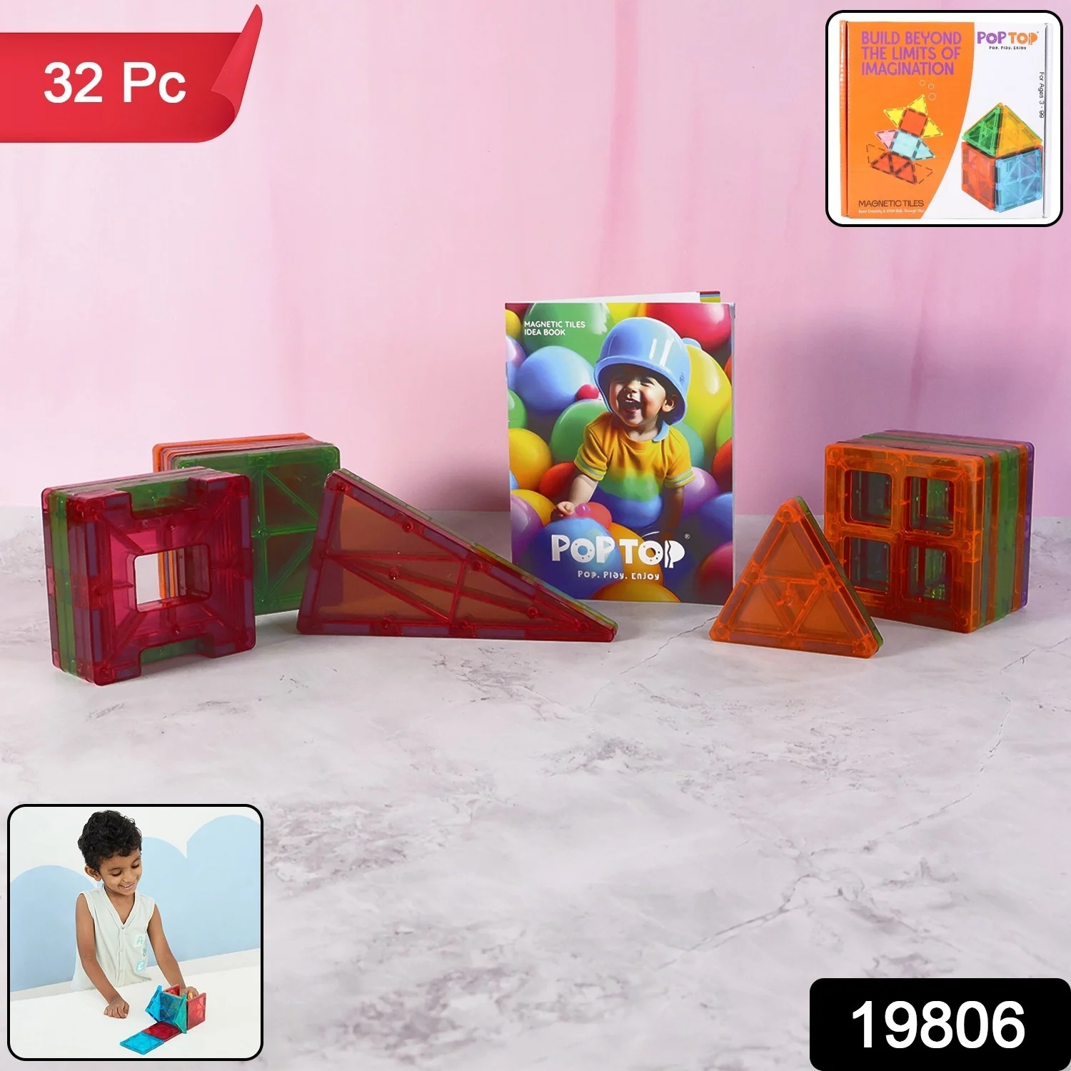 Magnetic Building Tiles - (32pc / Set) - Image 2