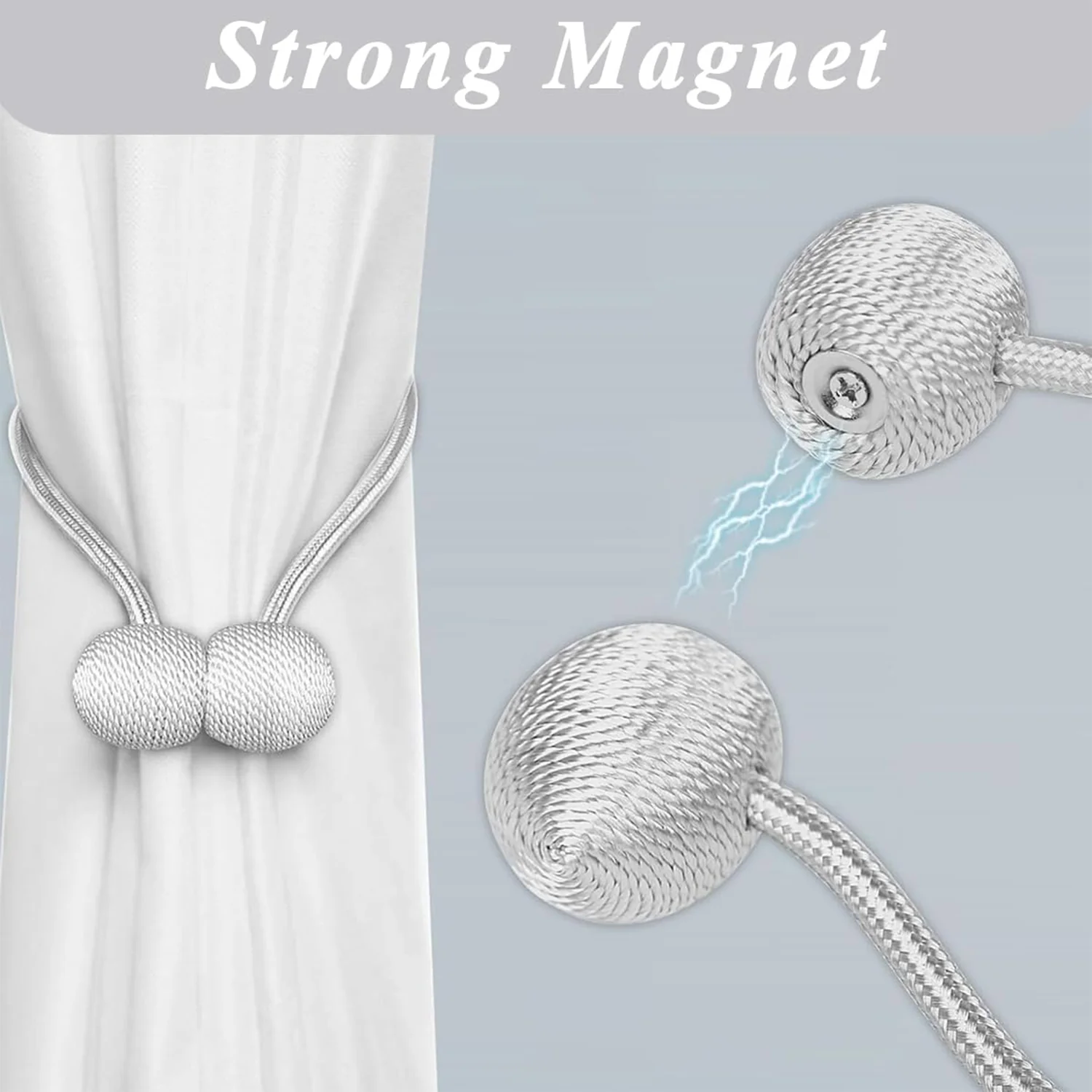 Magnetic Curtain Tiebacks - (2 Pc / Set) - Image 3