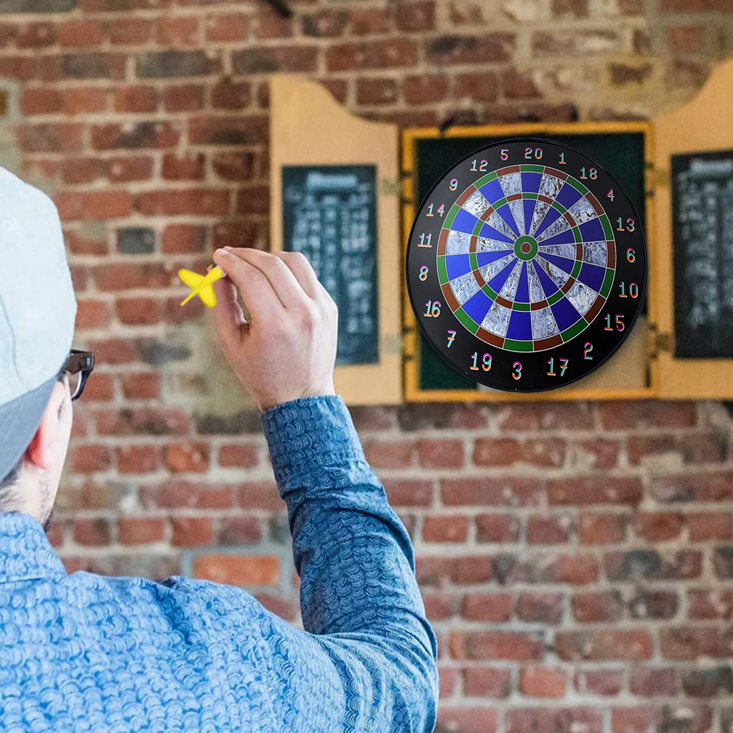 Magnetic Dart Board Game Set with 6 Soft-Tip Darts - Image 4