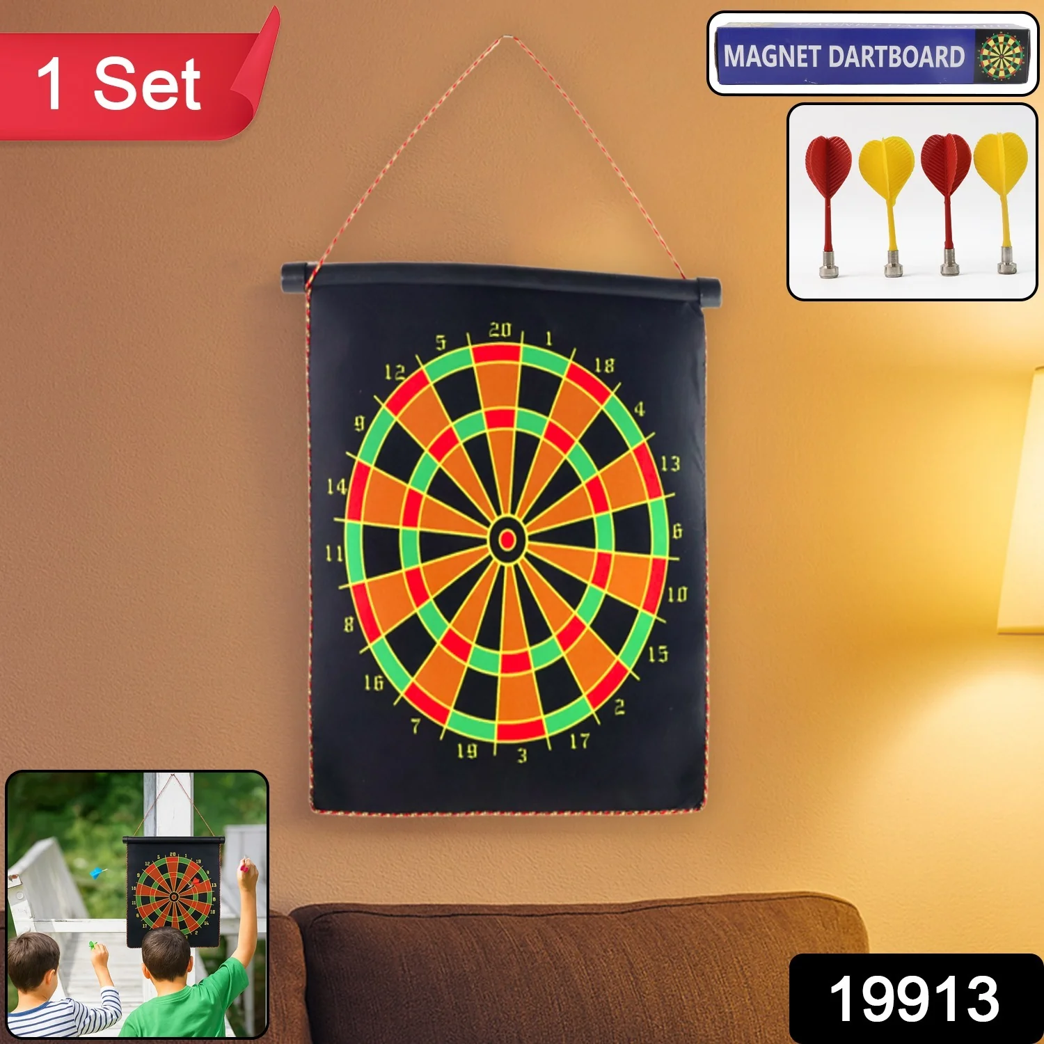 Magnetic Roll-Up Dartboard Game - (12-inch / Set) - Image 2