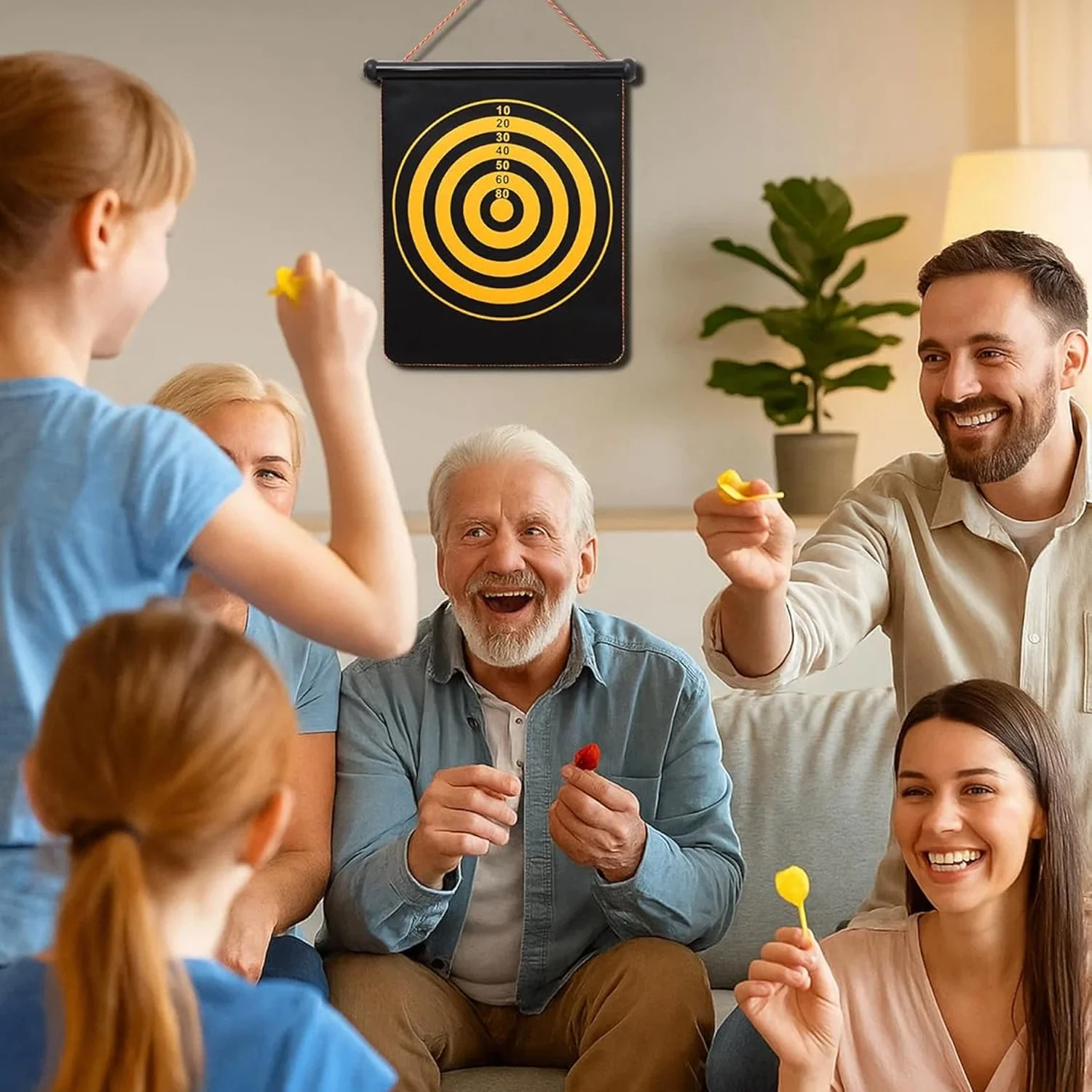 Magnetic Roll-Up Dartboard Game - (12-inch / Set) - Image 3