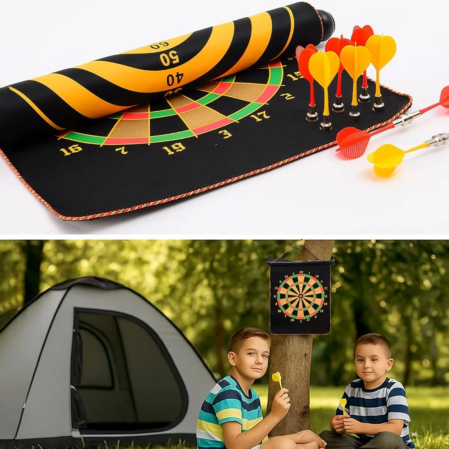 Magnetic Roll-Up Dartboard Game - (12-inch / Set) - Image 7