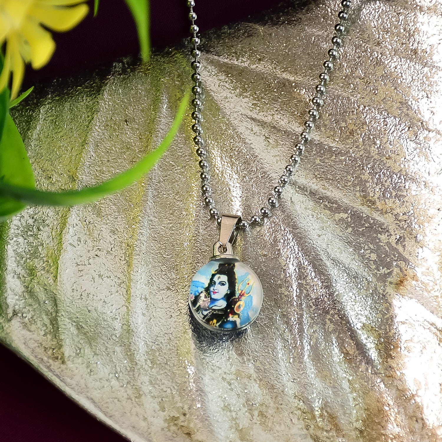 Mahadev And Evil Eye Front And Back Pendent WIth Chain For Men And Women (1 Pc) - Image 3