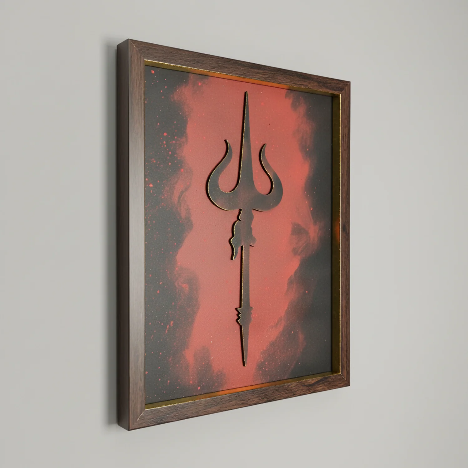 Mahadev Trishul Wall Art Frame – Minimalist Lord Shiva Trident Decor | Modern Spiritual Wall Art for Living Room, Meditation & Pooja Room - Image 4