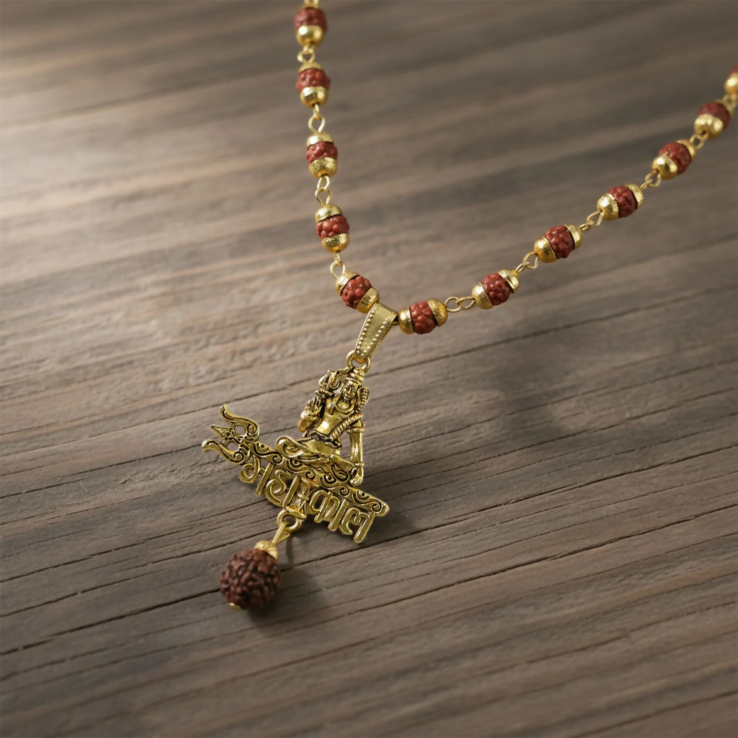 Mahakal Pendant with Rudraksha Necklace Mala - Image 2