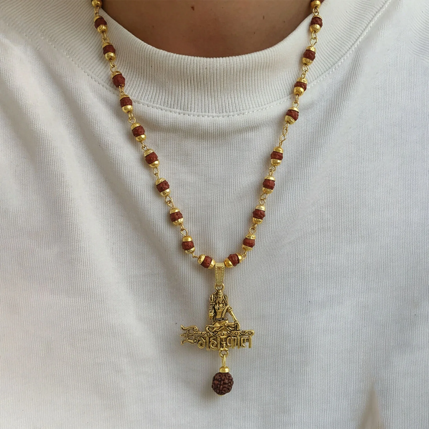 Mahakal Pendant with Rudraksha Necklace Mala - Image 4