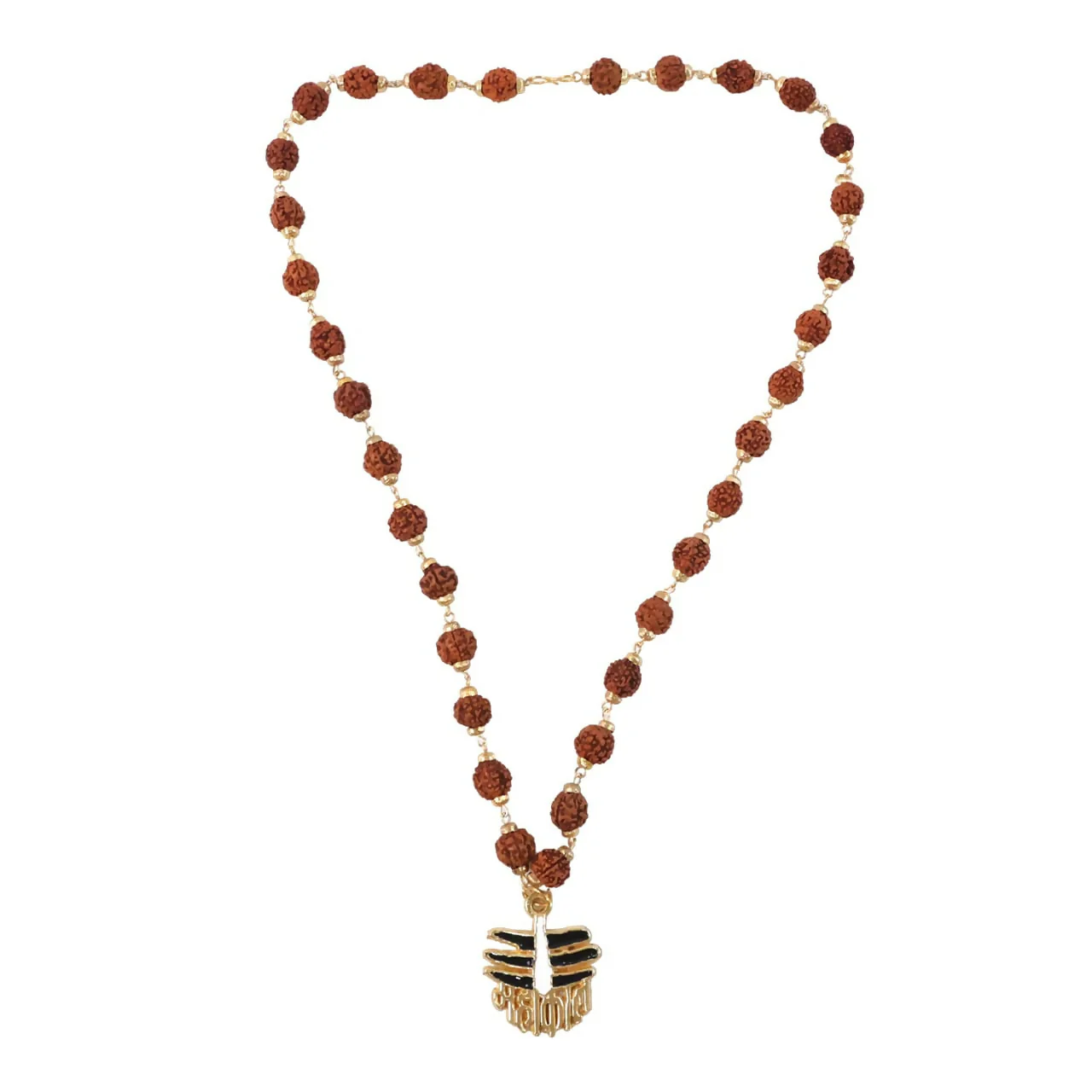 Mahakal Rudraksha Mala with Gold Plated Shiv Pendant Spiritual Necklace for Men - Image 5