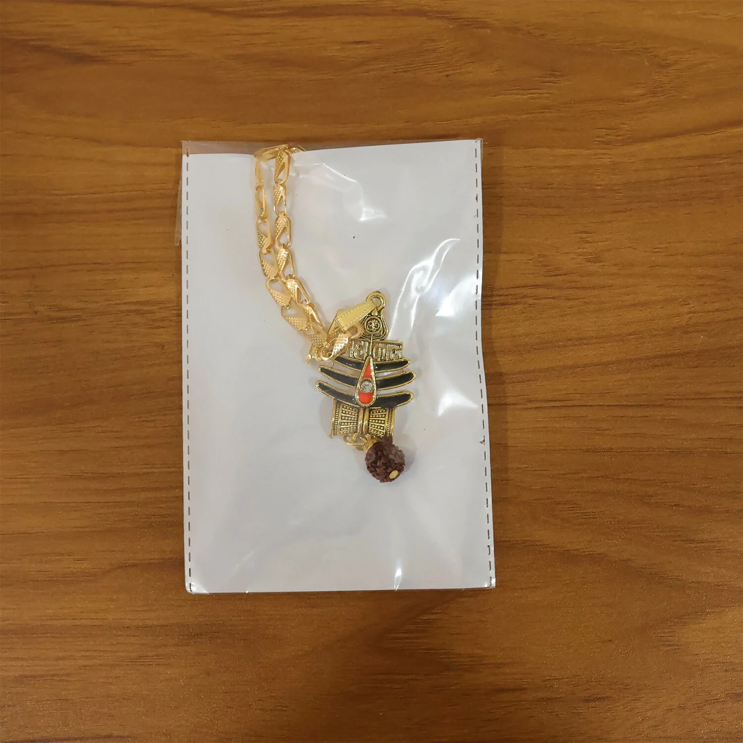 Mahakal Trishul Rudraksha Pendant Gold Chain Necklace - Image 6