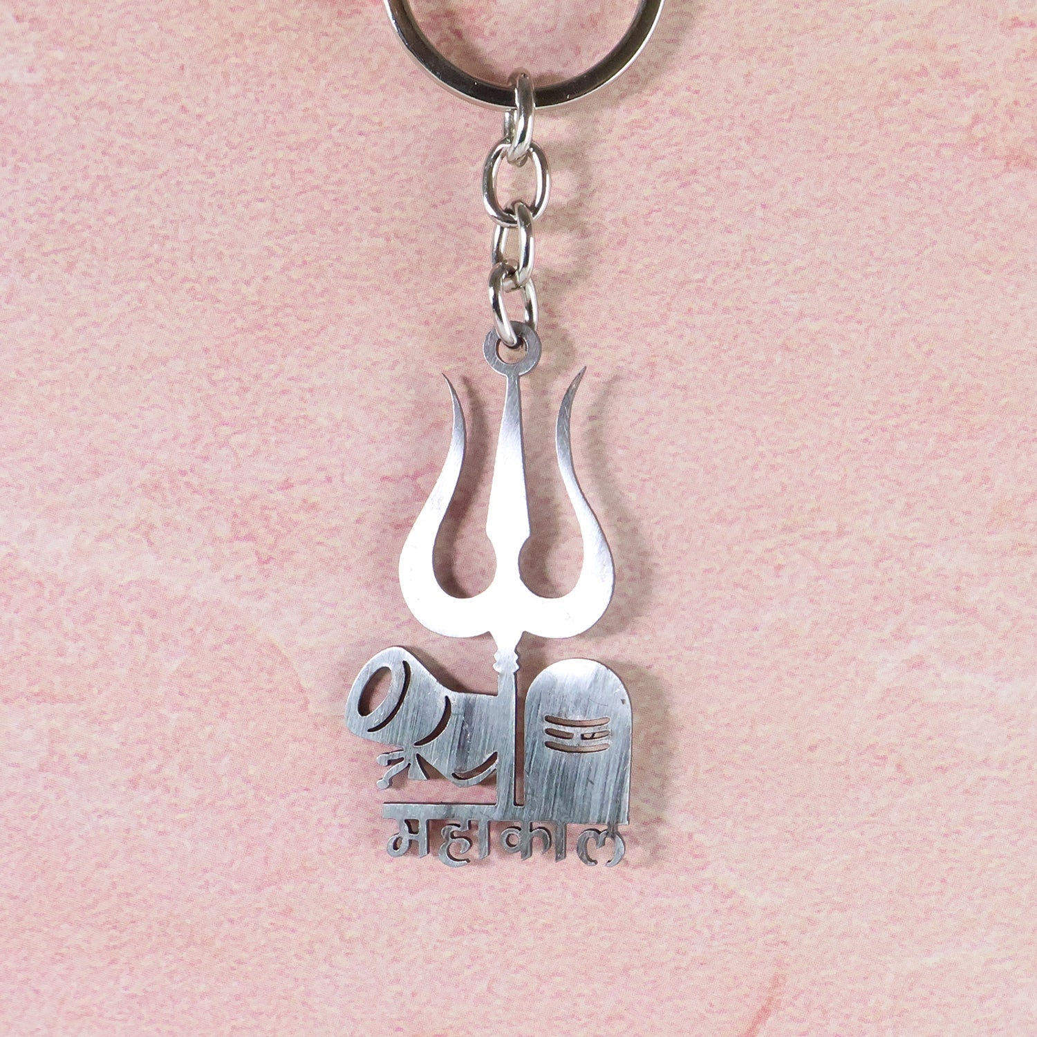 Mahakal Trishul & Shivling Design Metal Keychain - (1 Pc) - Image 3
