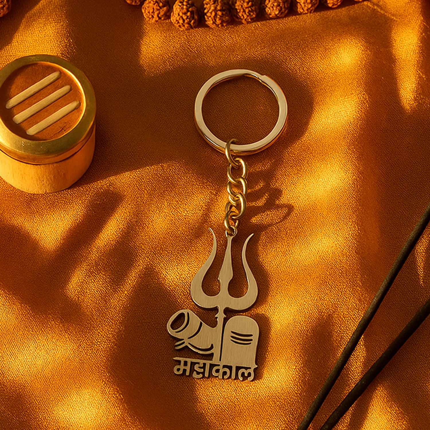 Mahakal Trishul & Shivling Design Metal Keychain - (1 Pc) - Image 4