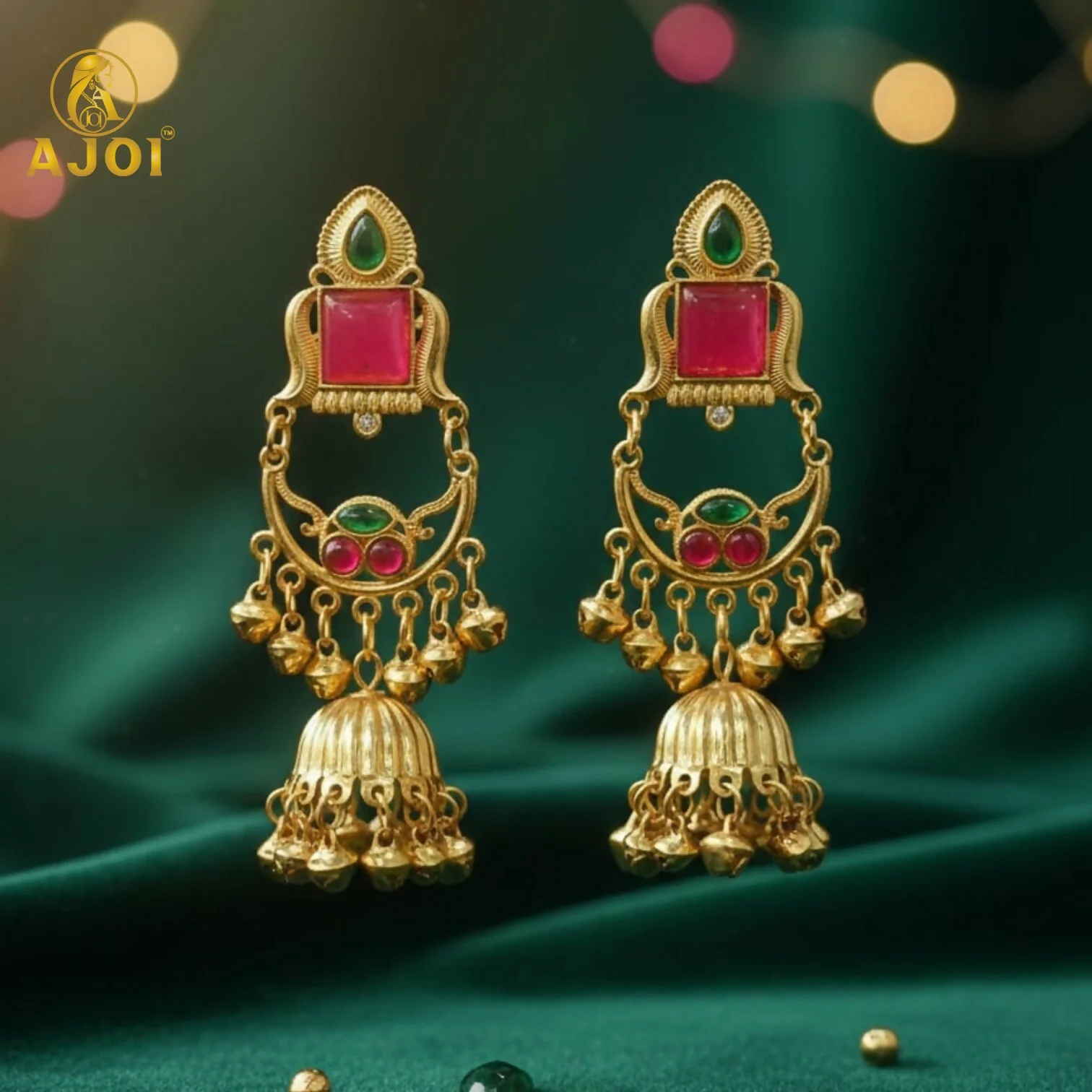 Maharani Designer Jhumkhi Drop Earrings - Image 3