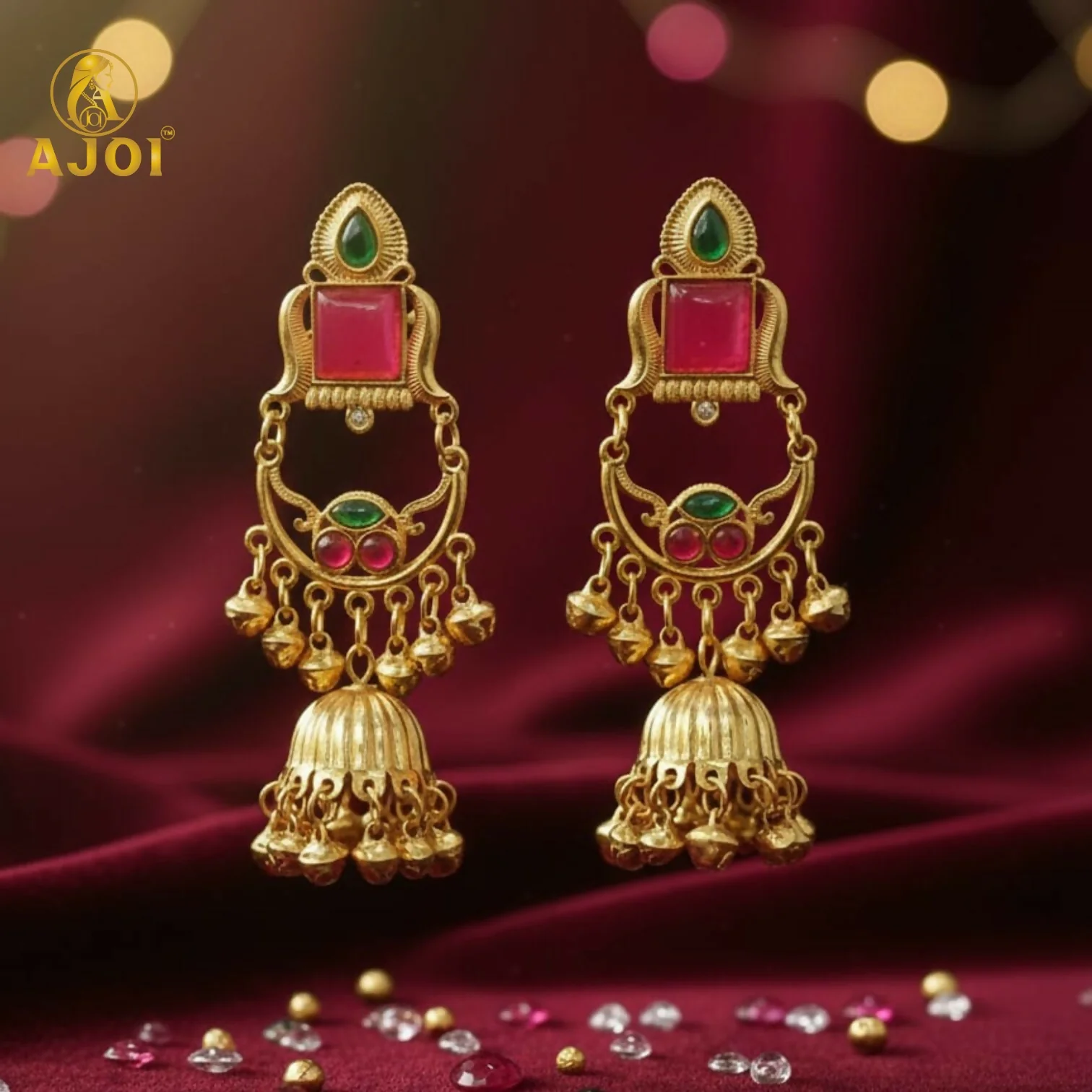 Maharani Designer Jhumkhi Drop Earrings - Image 5