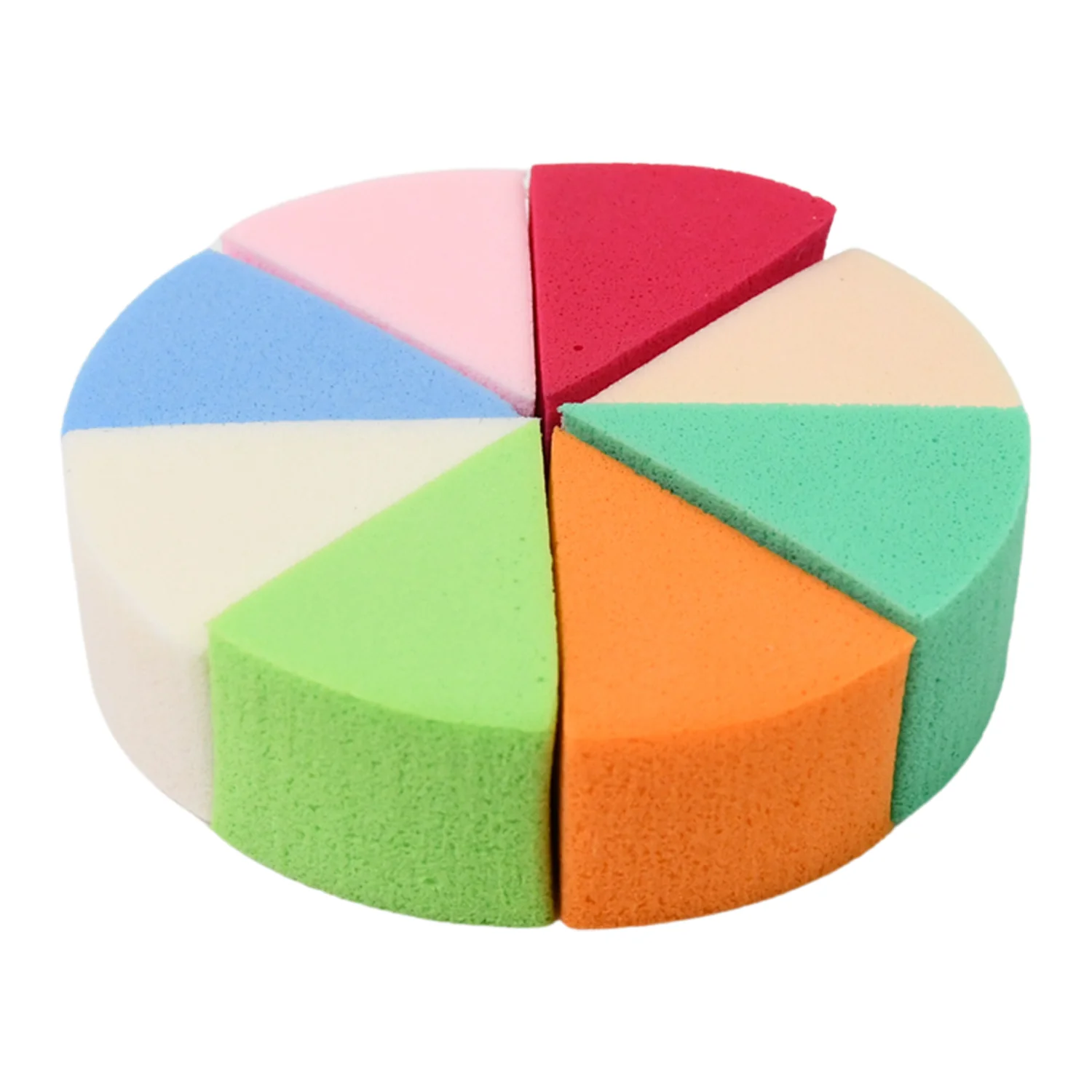 Makeup Sponge Triangle Shaped Mix Colour Cosmetic Puff (8 Pcs Set) - Image 4