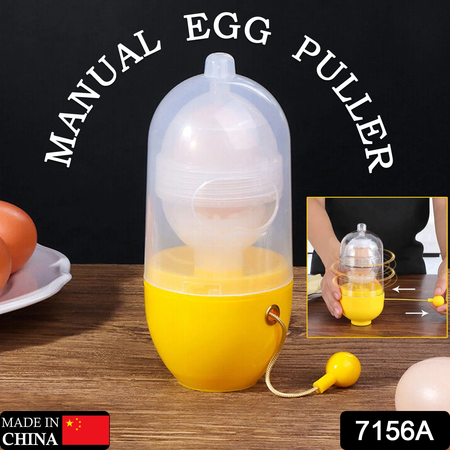 Manual Egg Puller Scrambler White Yolk Mixer Kitchen Tool - Image 2