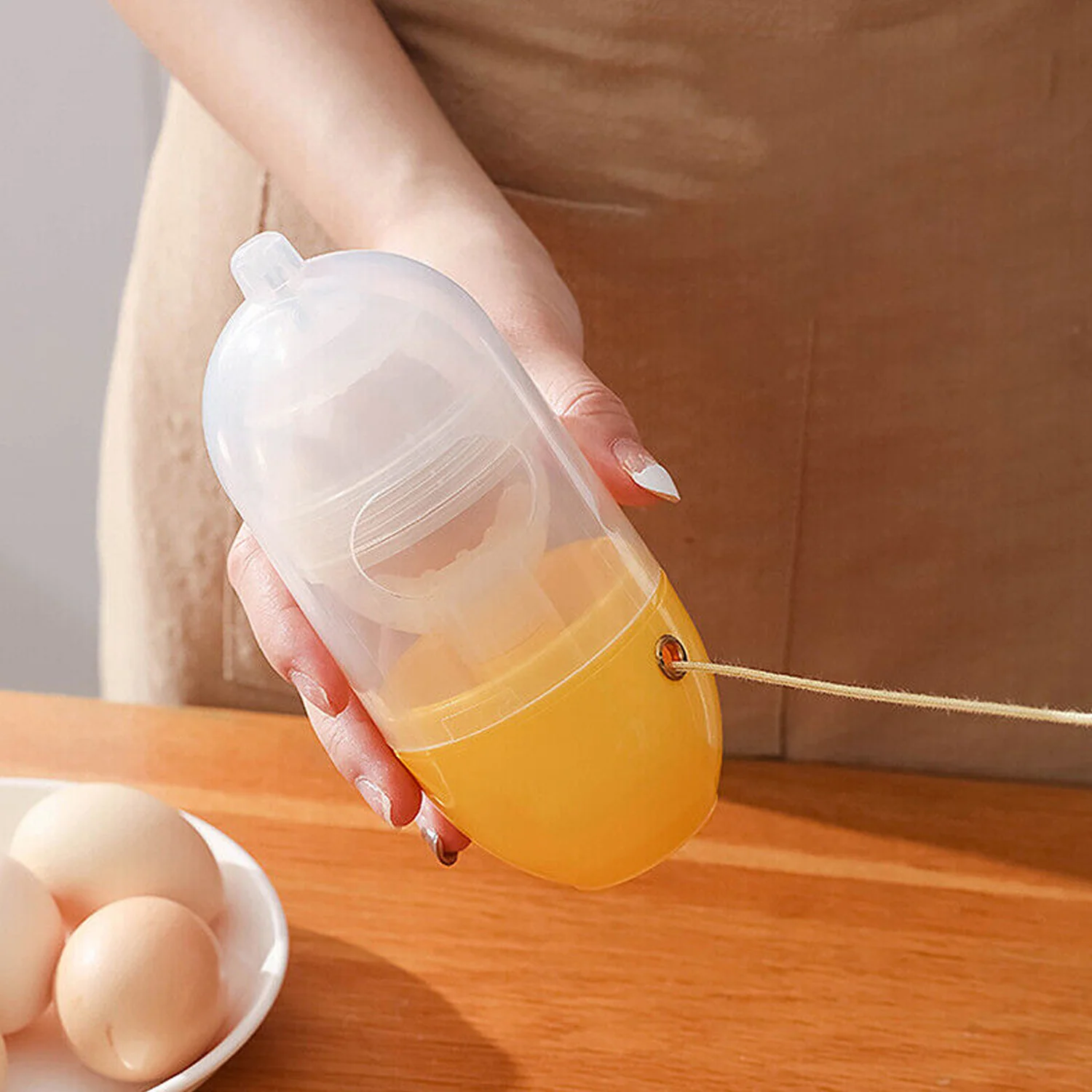 Manual Egg Puller Scrambler White Yolk Mixer Kitchen Tool - Image 6