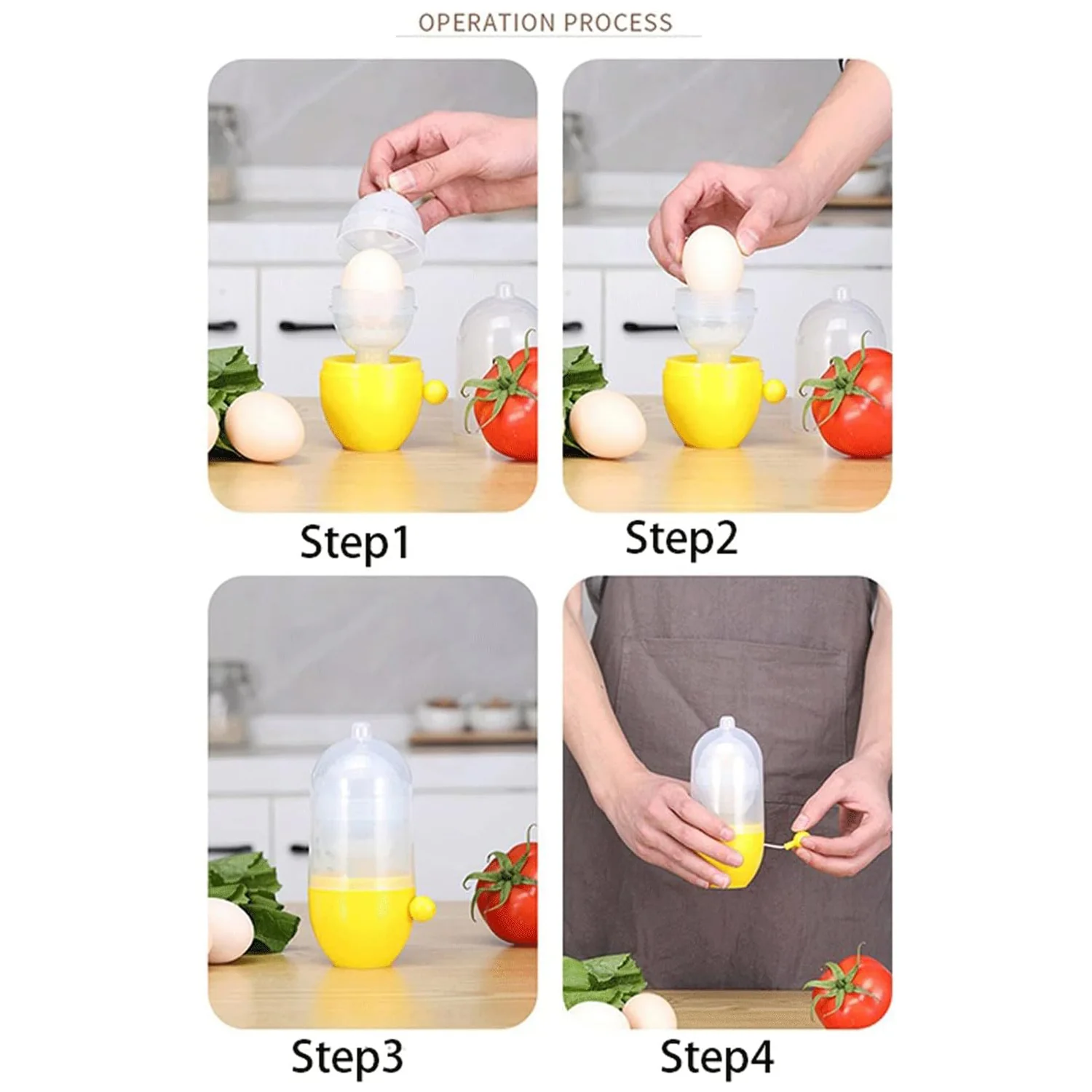 Manual Egg Puller Scrambler White Yolk Mixer Kitchen Tool - Image 7