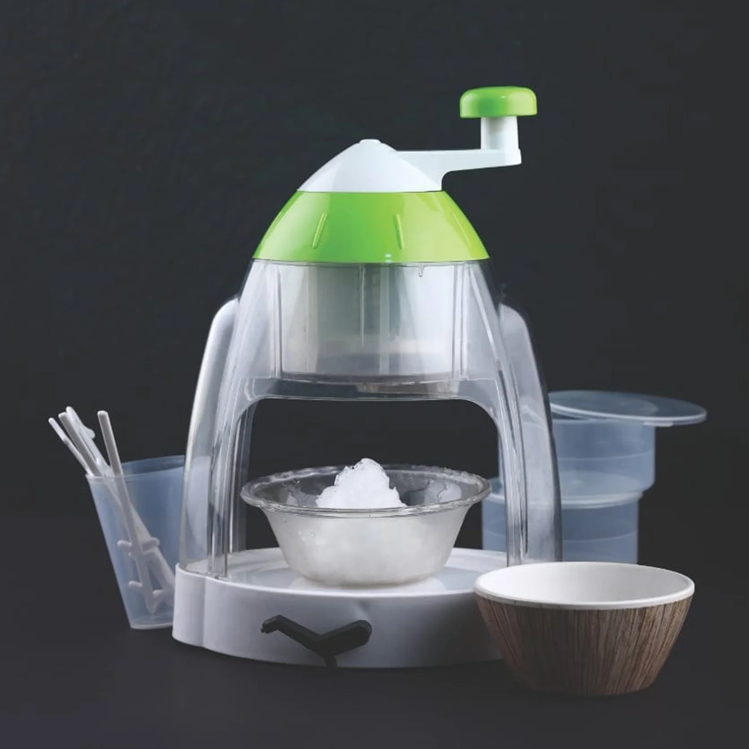 Manual Ice Crusher & Snow Cone Maker with Hand Crank - Image 4