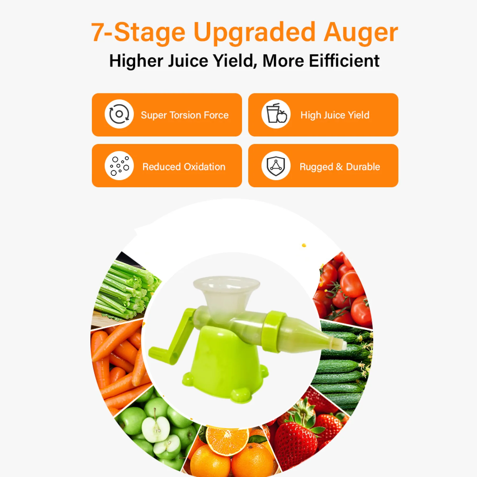 Manual Juicer Modern Plastic Fruit and Vegetable Juicer (1 Pc / Bowl Not Included) - Image 5