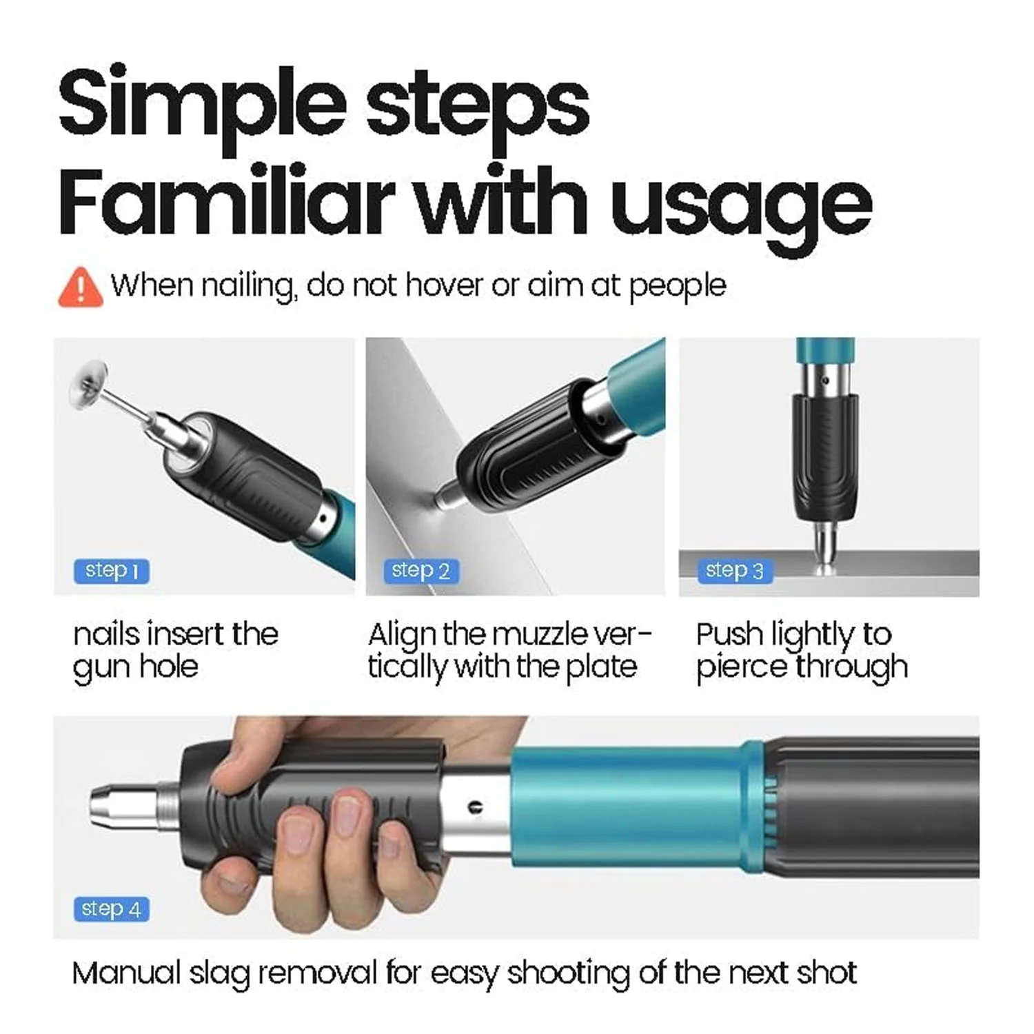 Manual Wall Fastening Tool Nail Gun with Steel Nails Set (1 Set) - Image 8