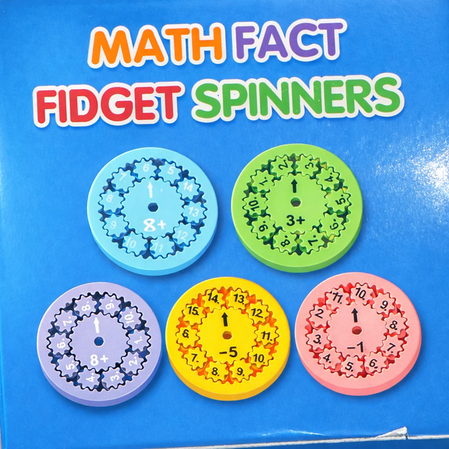Math Fact Fidget Spinners for Kids | Educational Addition and Subtraction Learning Toy (9 PC) - Image 2