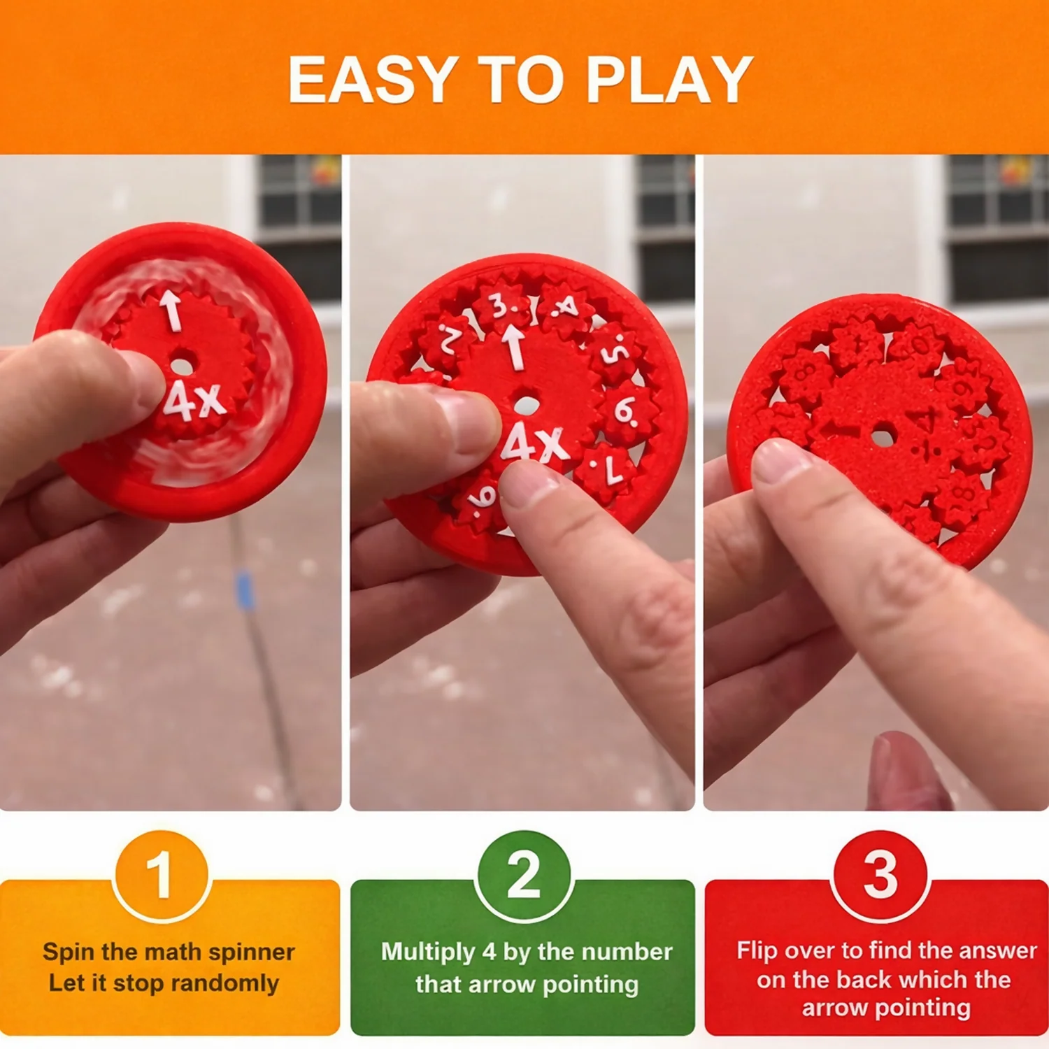 Math Fact Fidget Spinners for Kids | Educational Addition and Subtraction Learning Toy (9 PC) - Image 3