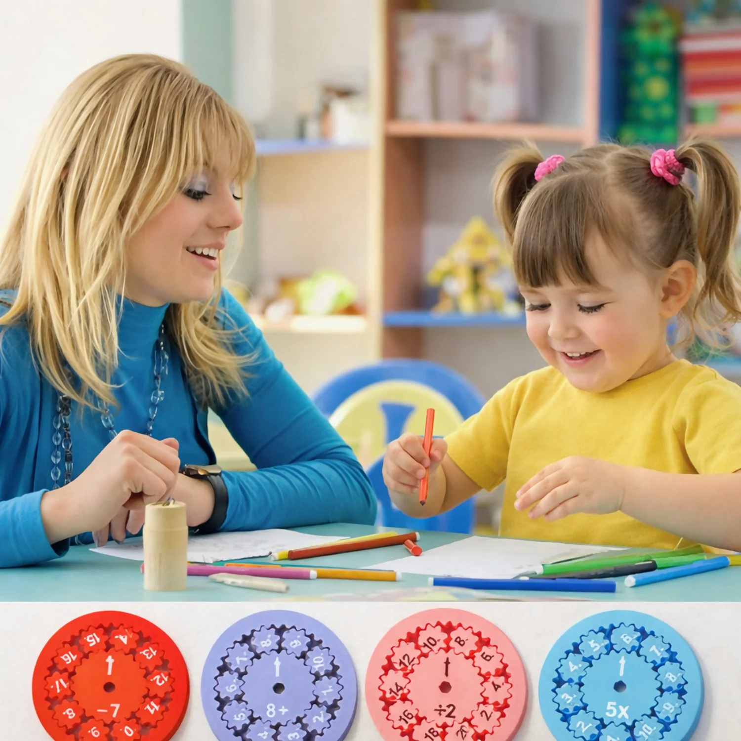 Math Fidget Spinner for Kids | Educational Multiplication & Number Learning Toy (9 PC) - Image 3