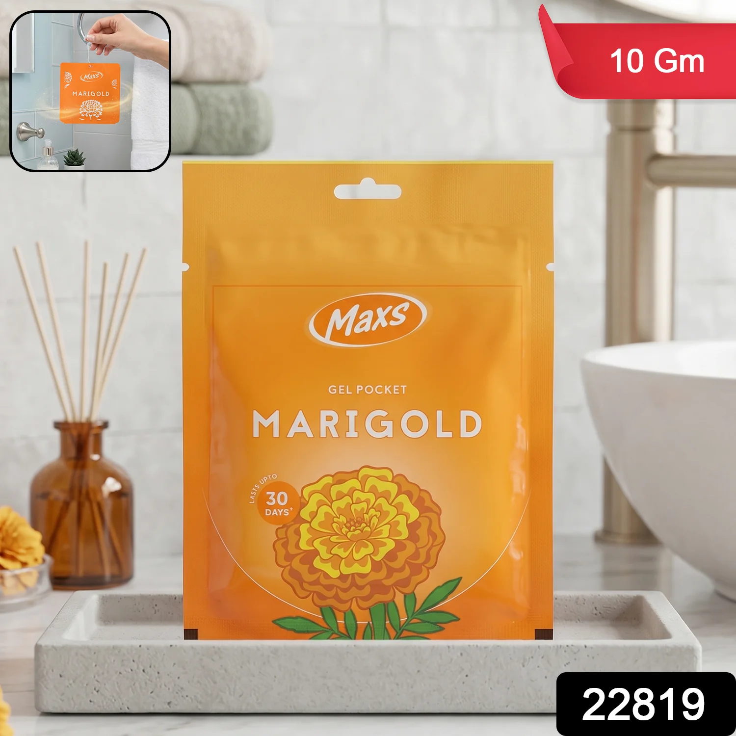 Maxs Marigold Gel Air Freshener Pocket Long Lasting 10 Gm - Image 2