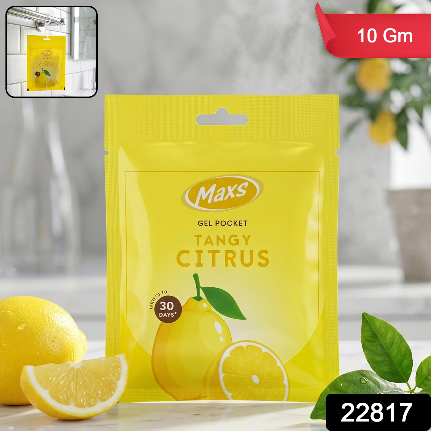 Maxs Tangy Citrus Gel Air Freshener Pocket Long Lasting 10 Gm - Image 2