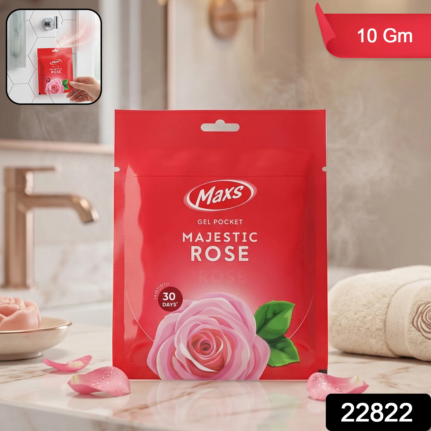 Maxs Majestic Rose Gel Air Freshener Pocket Long Lasting 10 Gm - Image 2