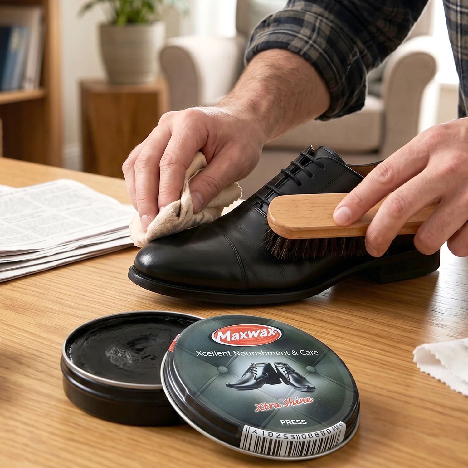Maxwax Black Shoe Polish Cream (1 Pc, 40 Gm) - Image 3