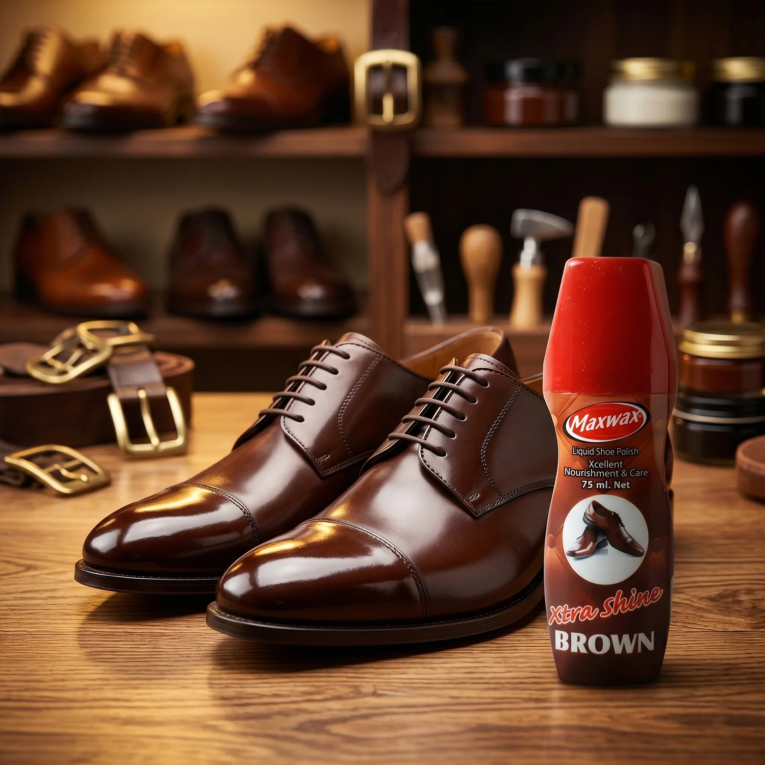Maxwax Brown Liquid Shoe Polish (1 Pc, 75 ML) - Image 7