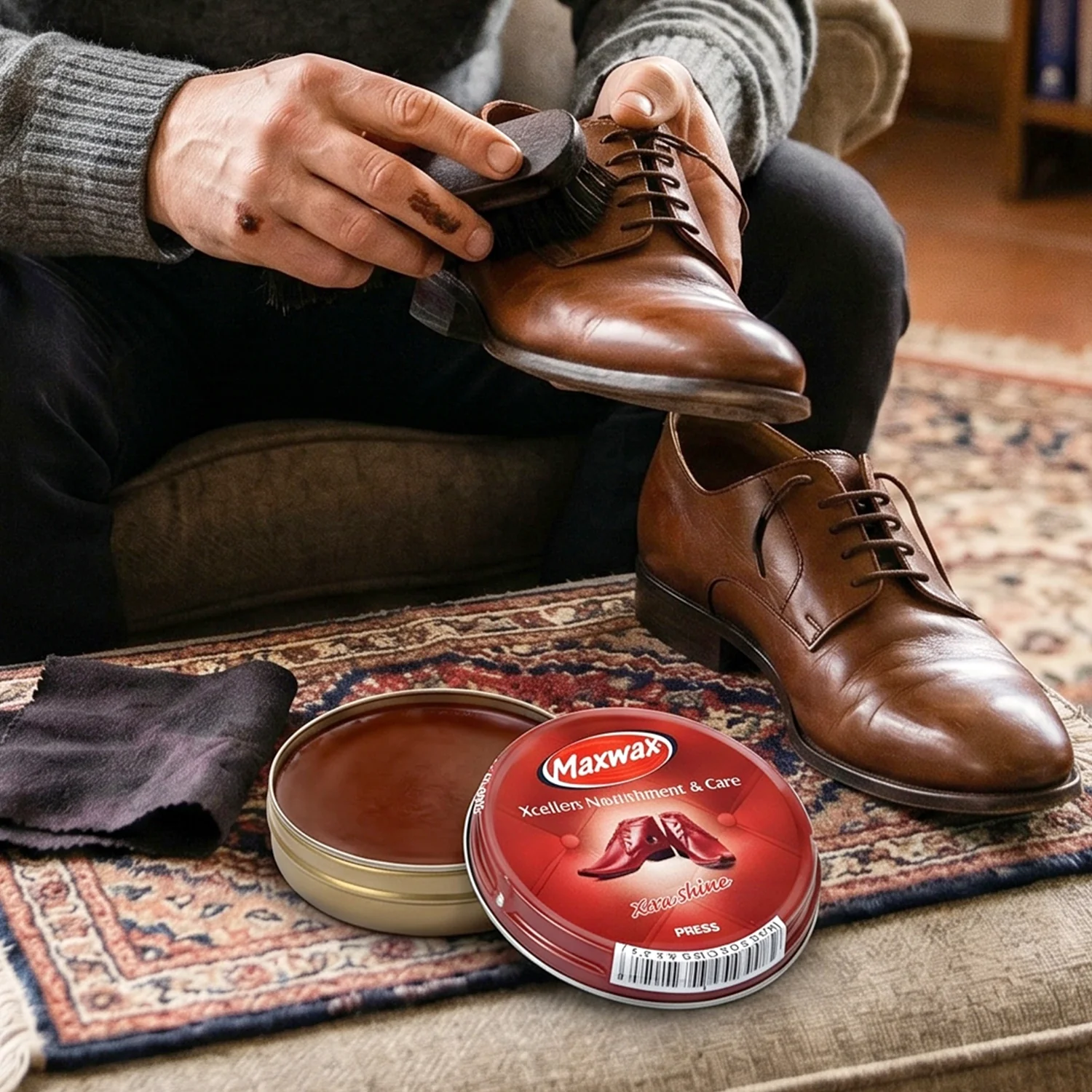 Maxwax Brown Shoe Polish Cream (1 Pc, 15 Gm) - Image 5