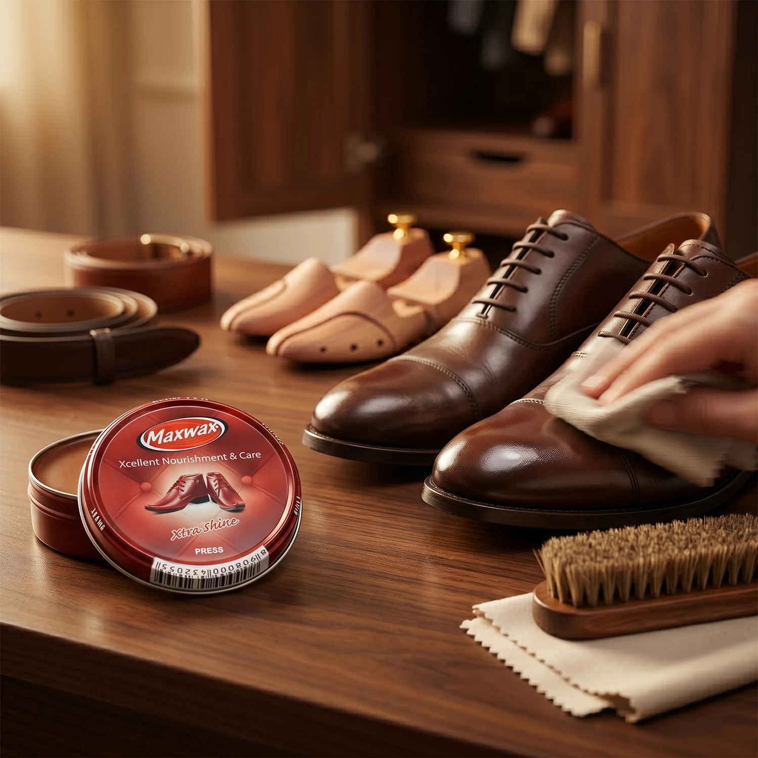 Maxwax Brown Shoe Polish Cream (1 Pc, 40 Gm) - Image 7
