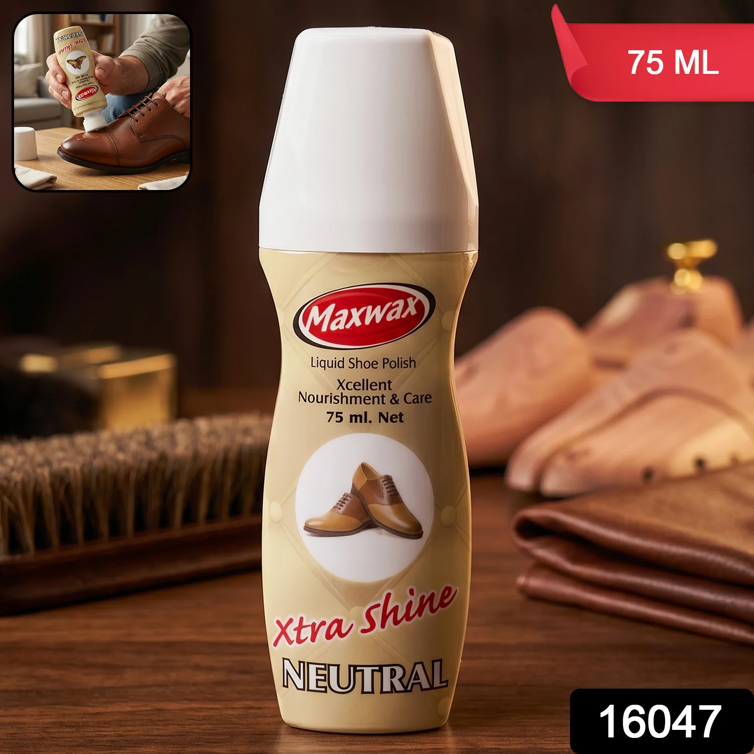 Maxwax Neutral Liquid Shoe Polish (1 Pc, 75 ML) - Image 2