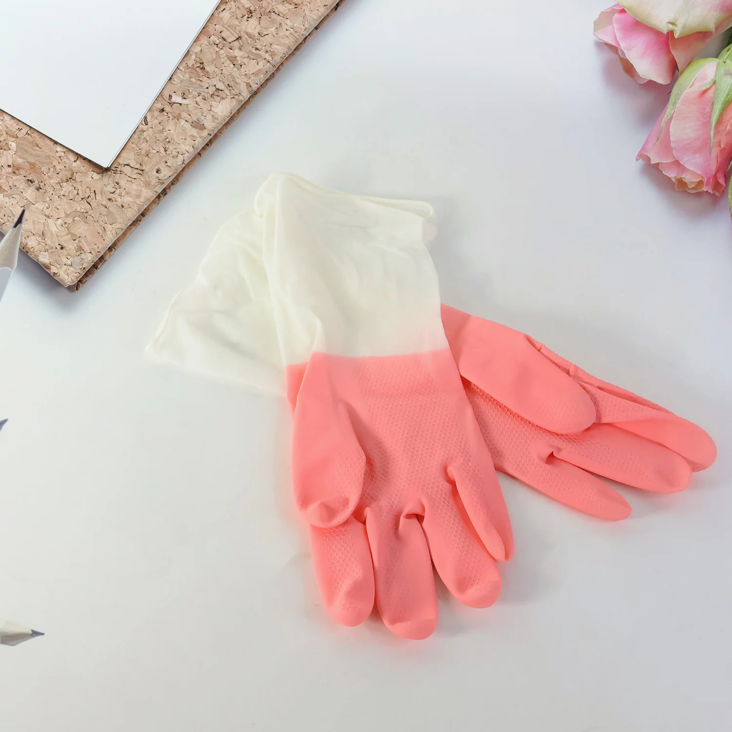 Medium Reusable Long-Cuff Household Cleaning Gloves - (1 Pair) - Image 7