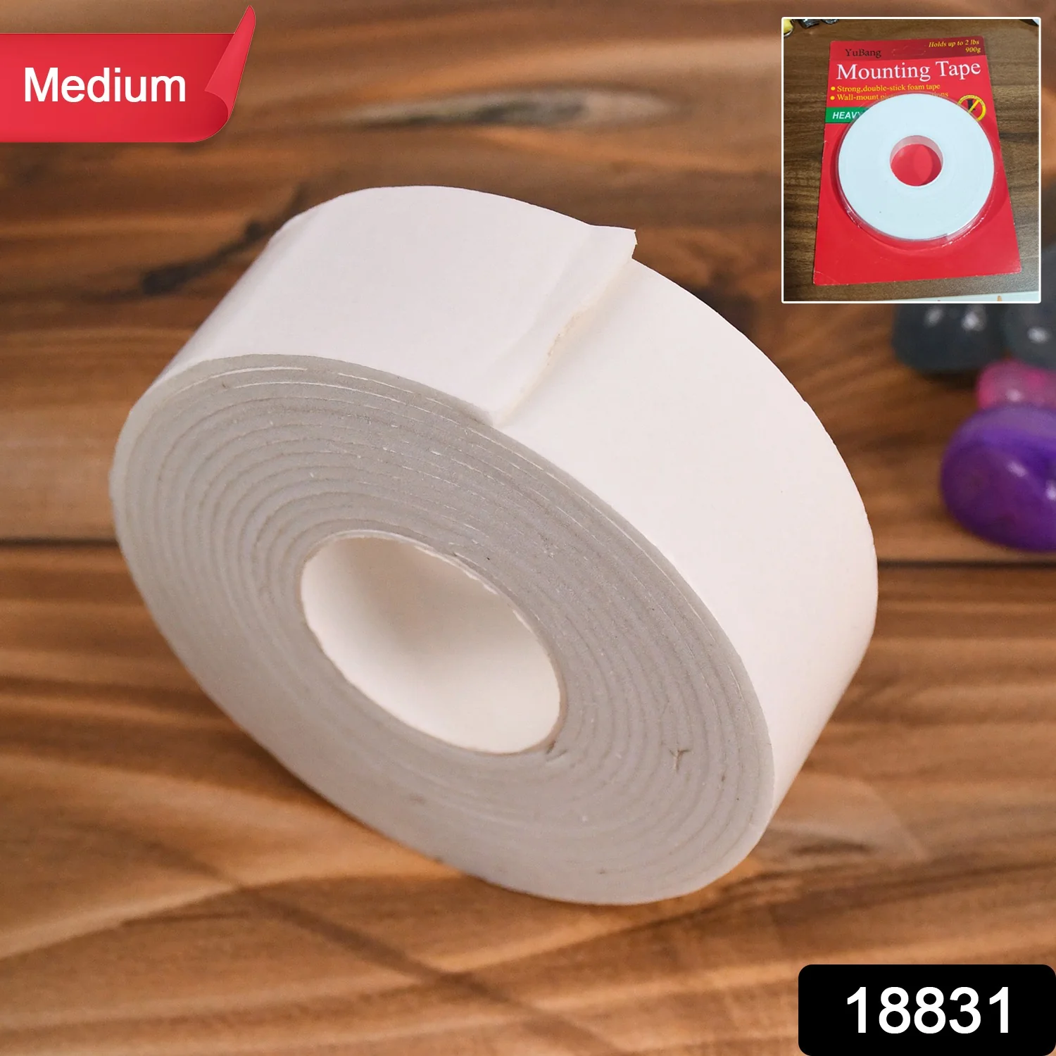 Medium Strong Double Sided Tape Foam Mounting Tape (1 Pc / Medium) - Image 2