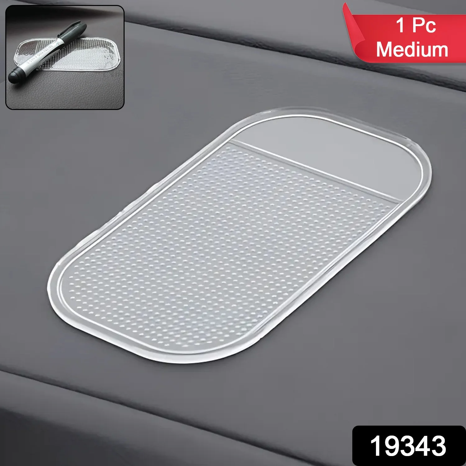 Medium Transparent Anti-Slip Car Dashboard Mat (1 Pc) - Image 2