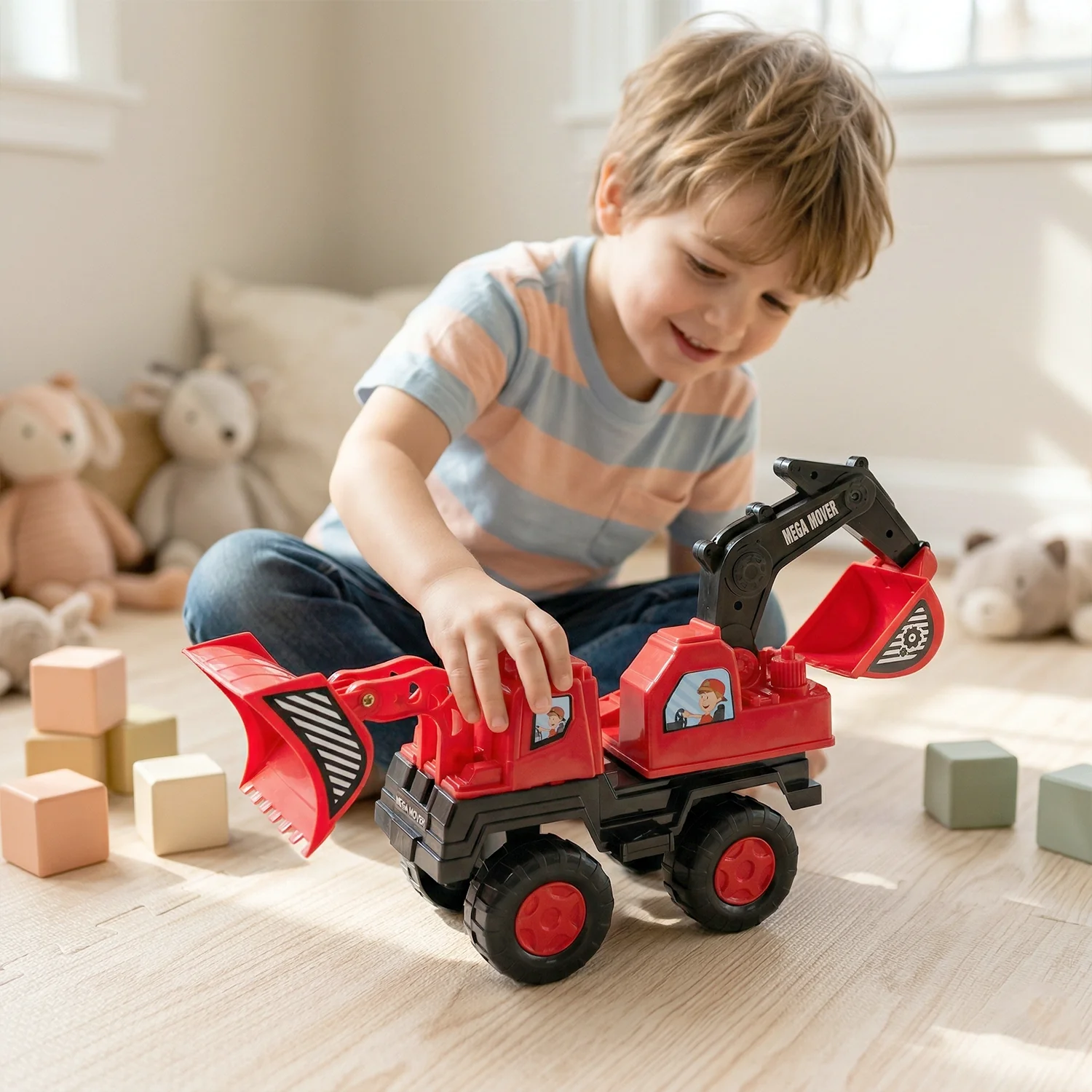 Mega Mover Construction Excavator Toy Truck for Kids 1 Pc - Image 4