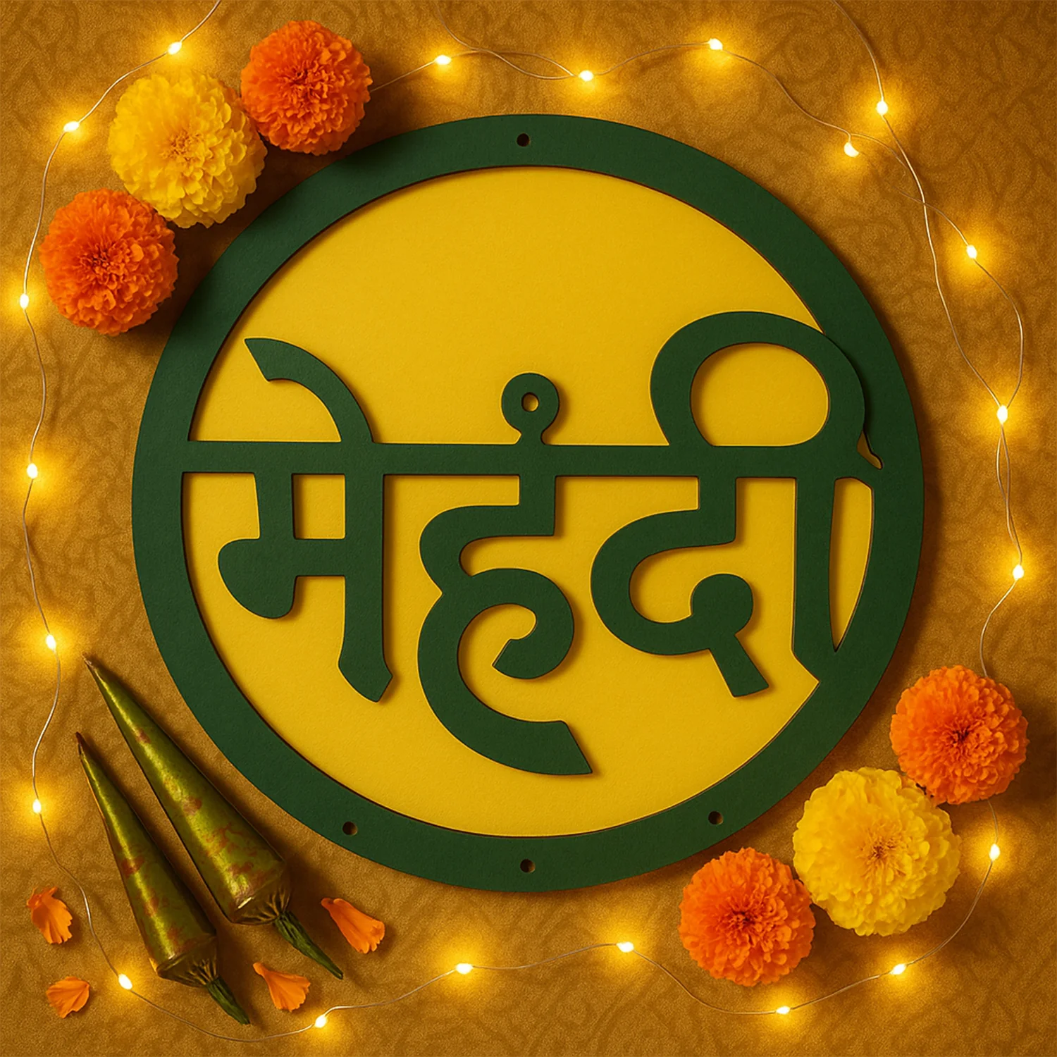 Mehndi Ceremony Wall Hanging / Backdrop Sign Name Plate (1 Pc) - Image 4
