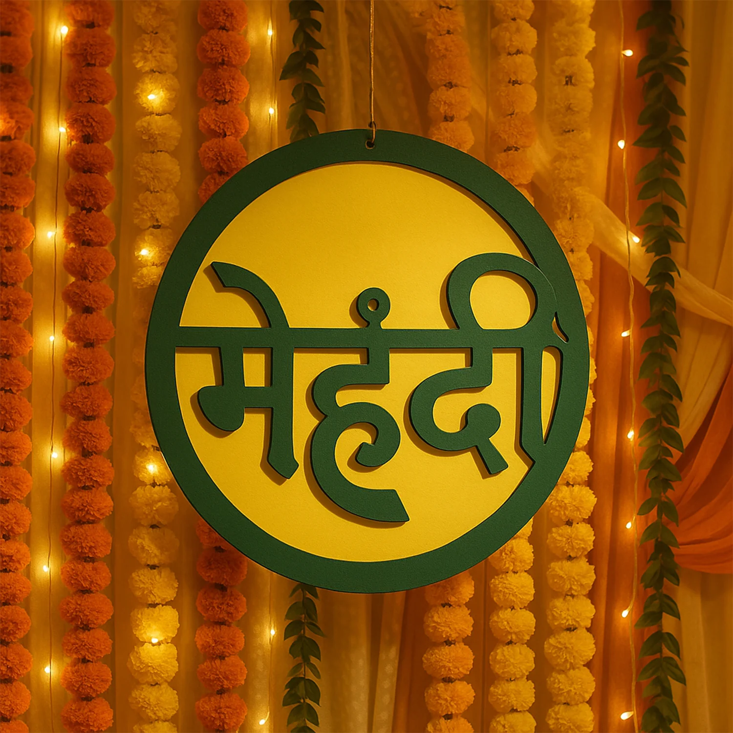 Mehndi Ceremony Wall Hanging / Backdrop Sign Name Plate (1 Pc) - Image 6