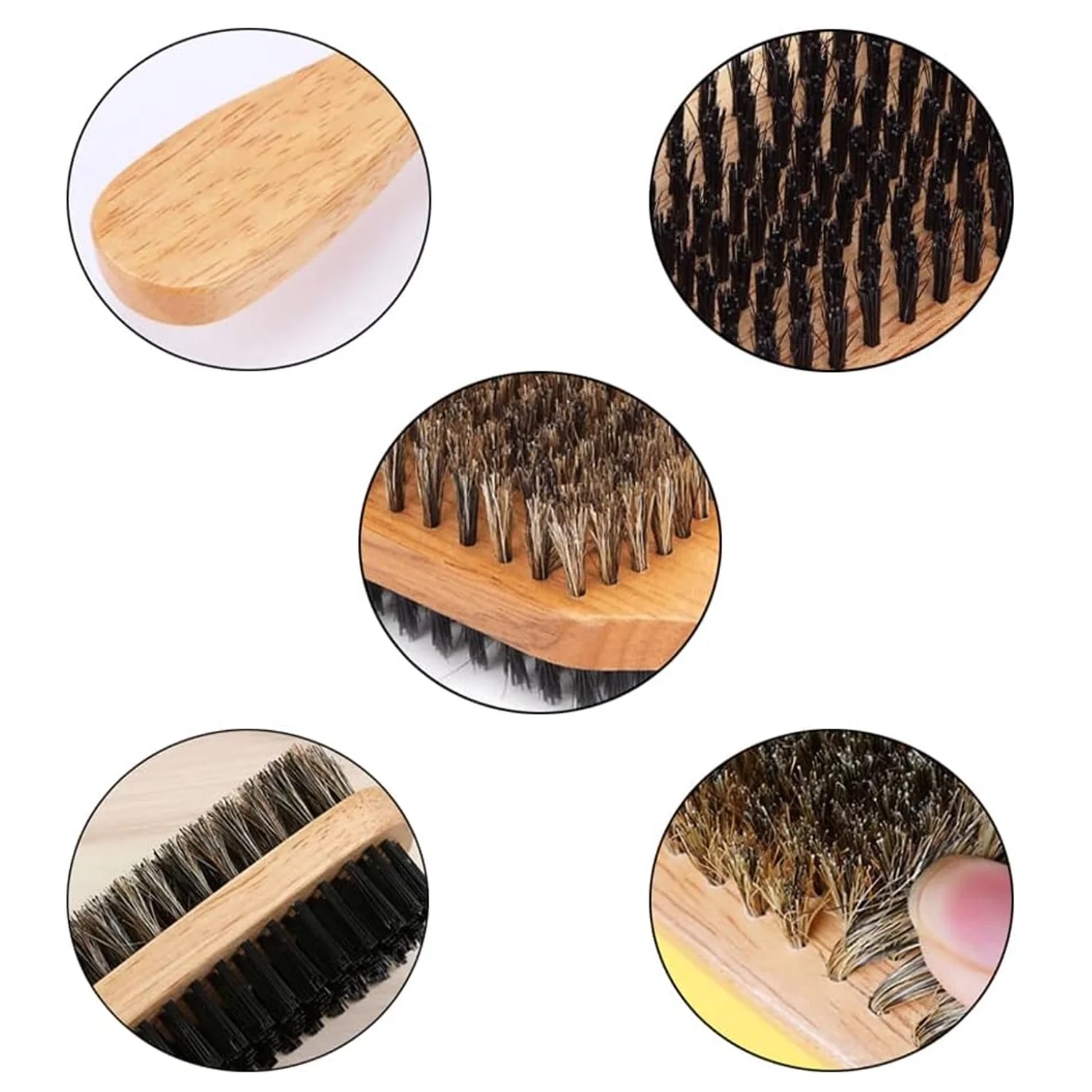 2 in 1 Dual Side Hair Bristle Beard Brush for Men Beard Comb (1 Pc) - Image 4