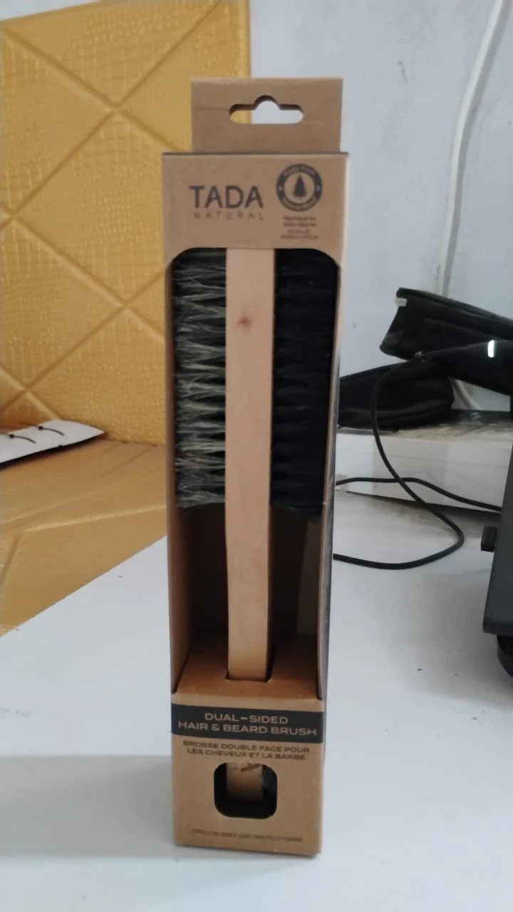 2 in 1 Dual Side Hair Bristle Beard Brush for Men Beard Comb (1 Pc) - Image 7
